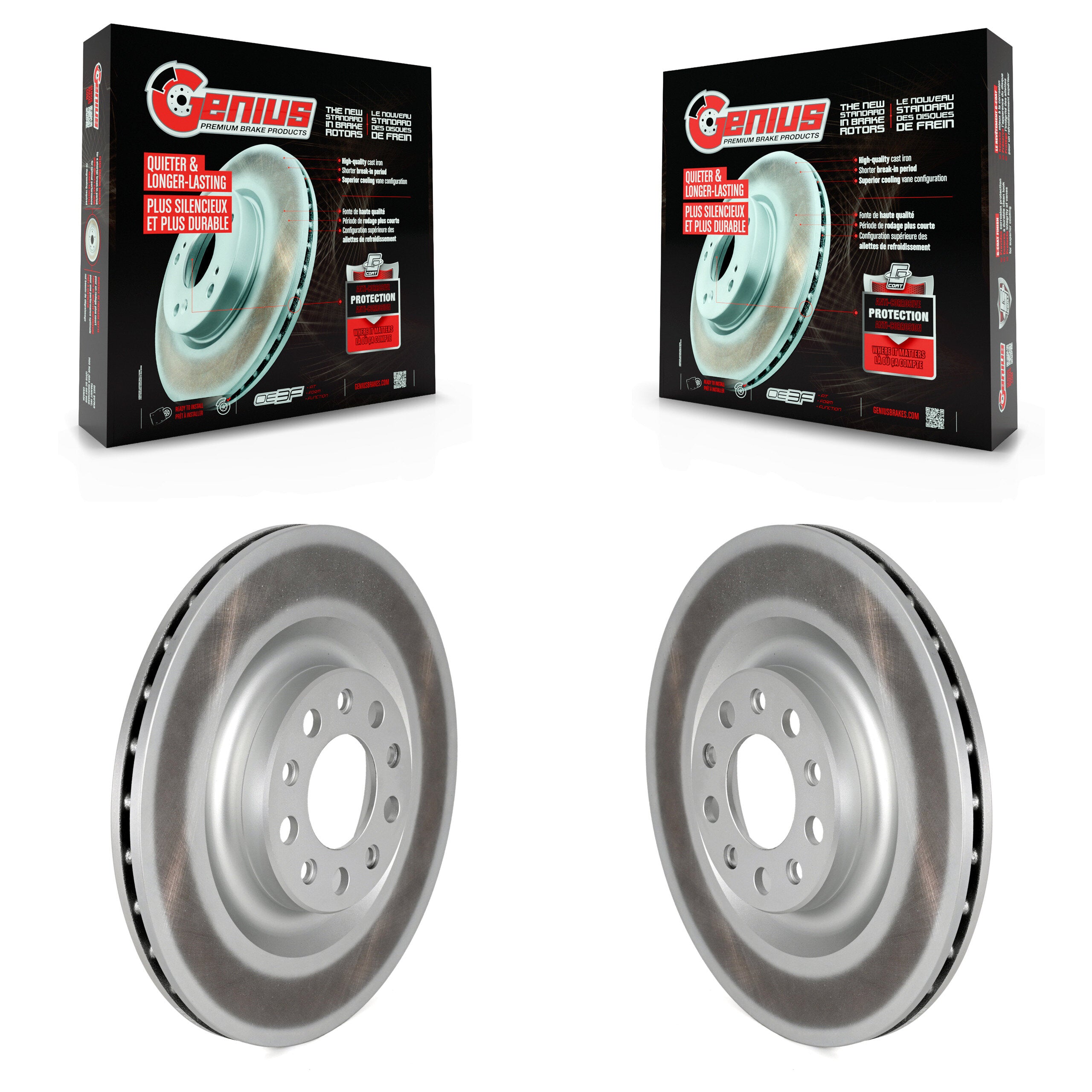 Genius KG-101798 Disc Brake Rotor for 2017-2020 Alfa Romeo Stelvio, Alfa Romeo Giulia - Rear