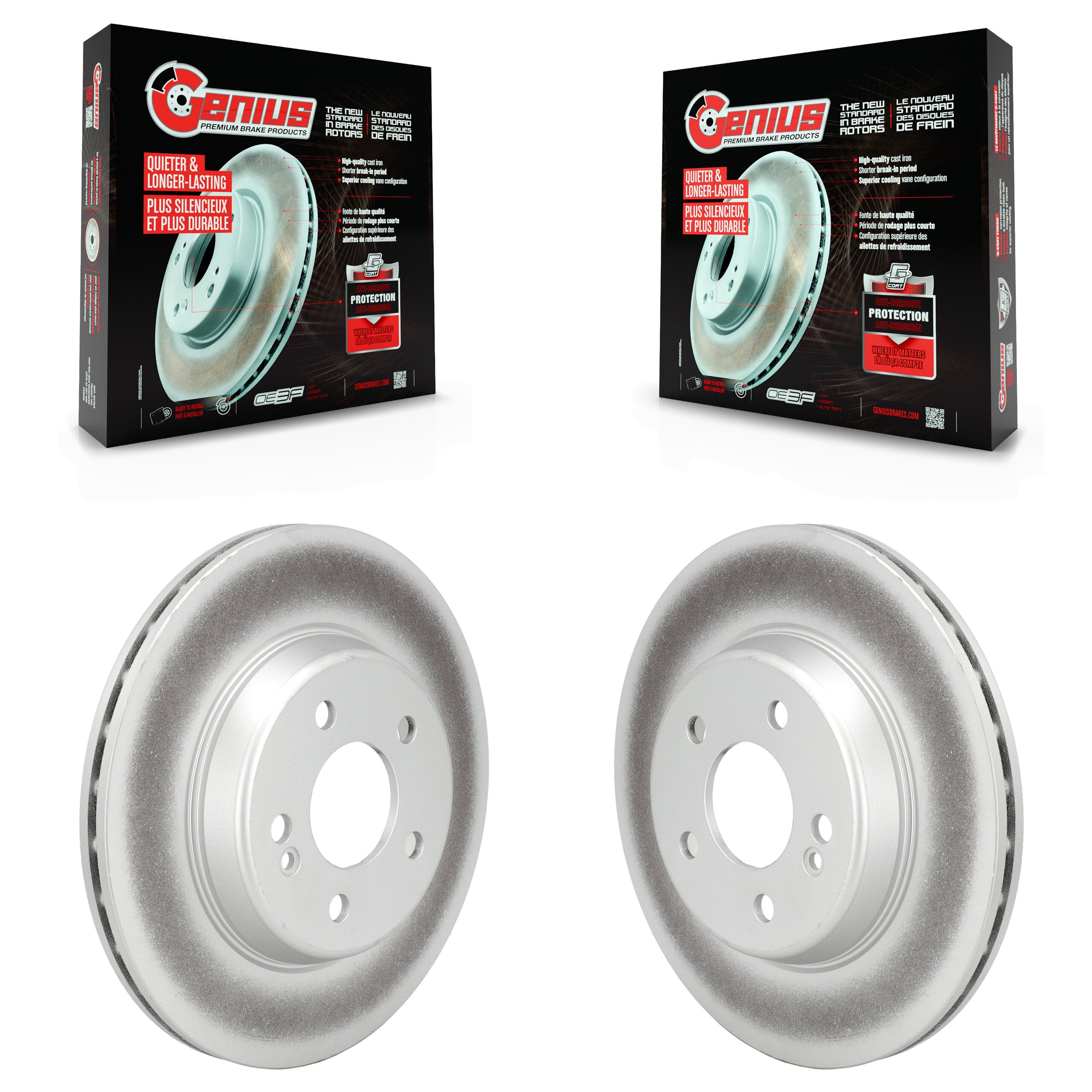 Genius KG-101799 Disc Brake Rotor for 2015-2021 Mercedes-Benz E350, Mercedes-Benz C300 and More - Rear