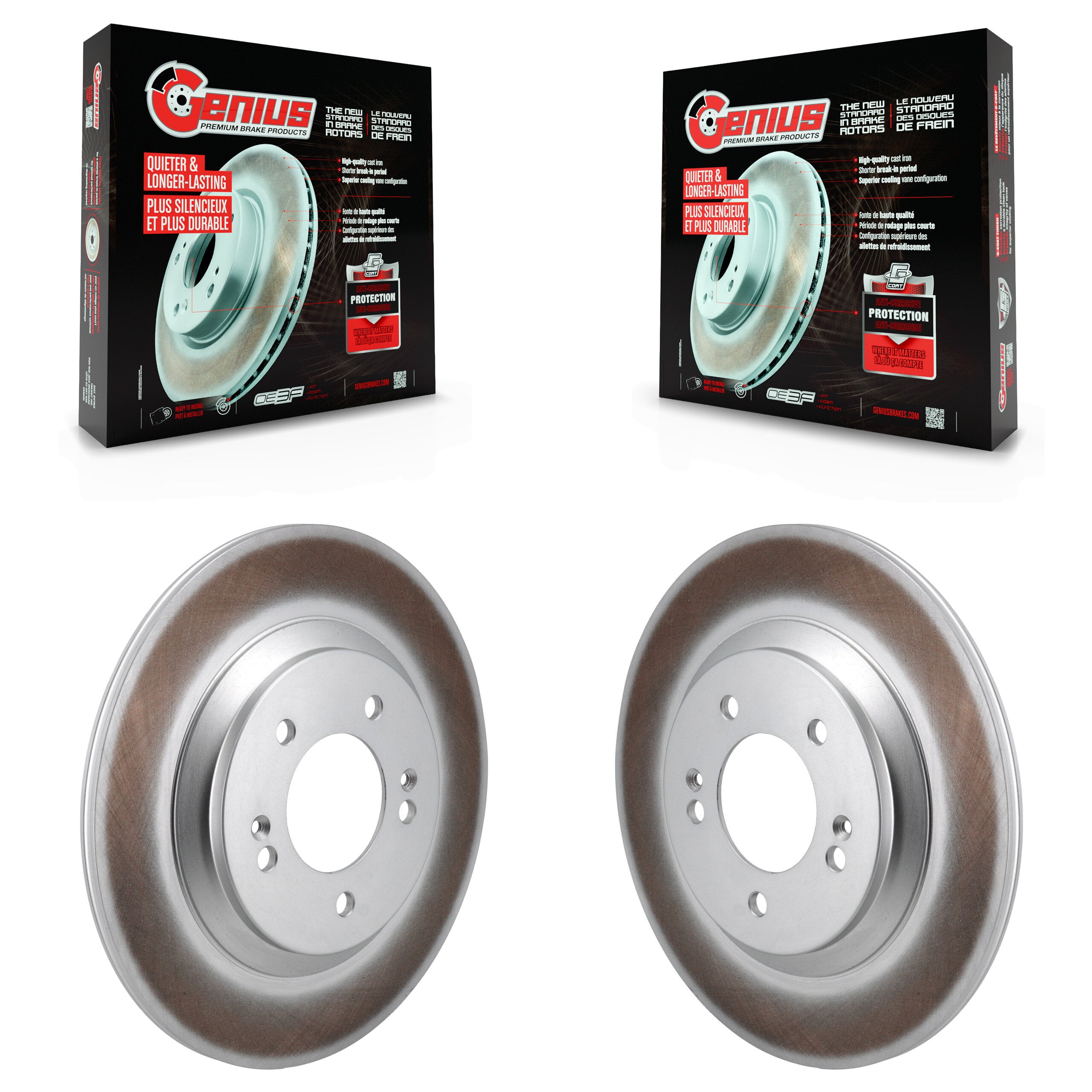 Genius KG-101829 Disc Brake Rotor for 2019-2022 Hyundai Veloster N - Rear