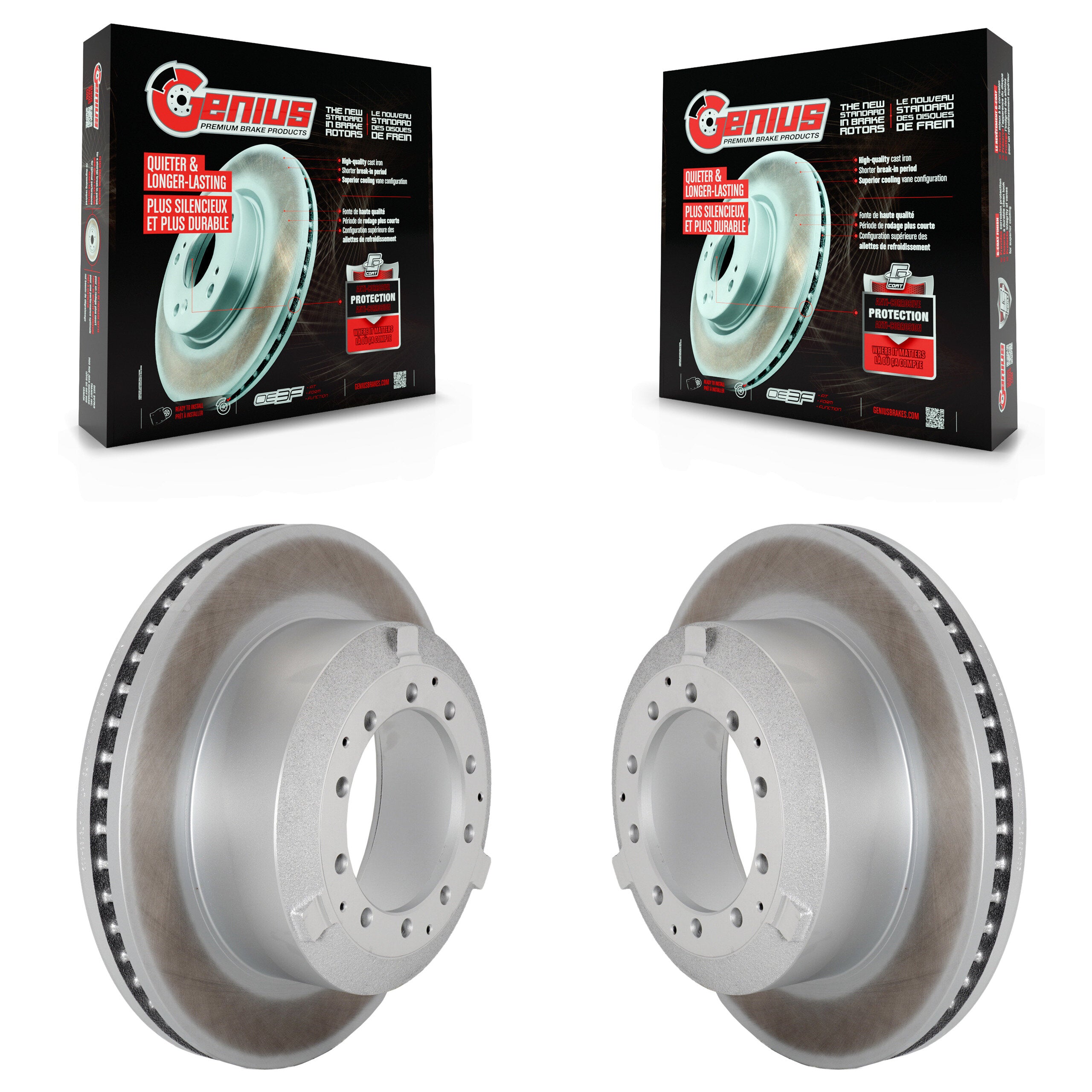 Genius KG-101832 Disc Brake Rotor for 2005-2023 Ford F-350 Super Duty, IC Corporation AE School Bus and More - Rear