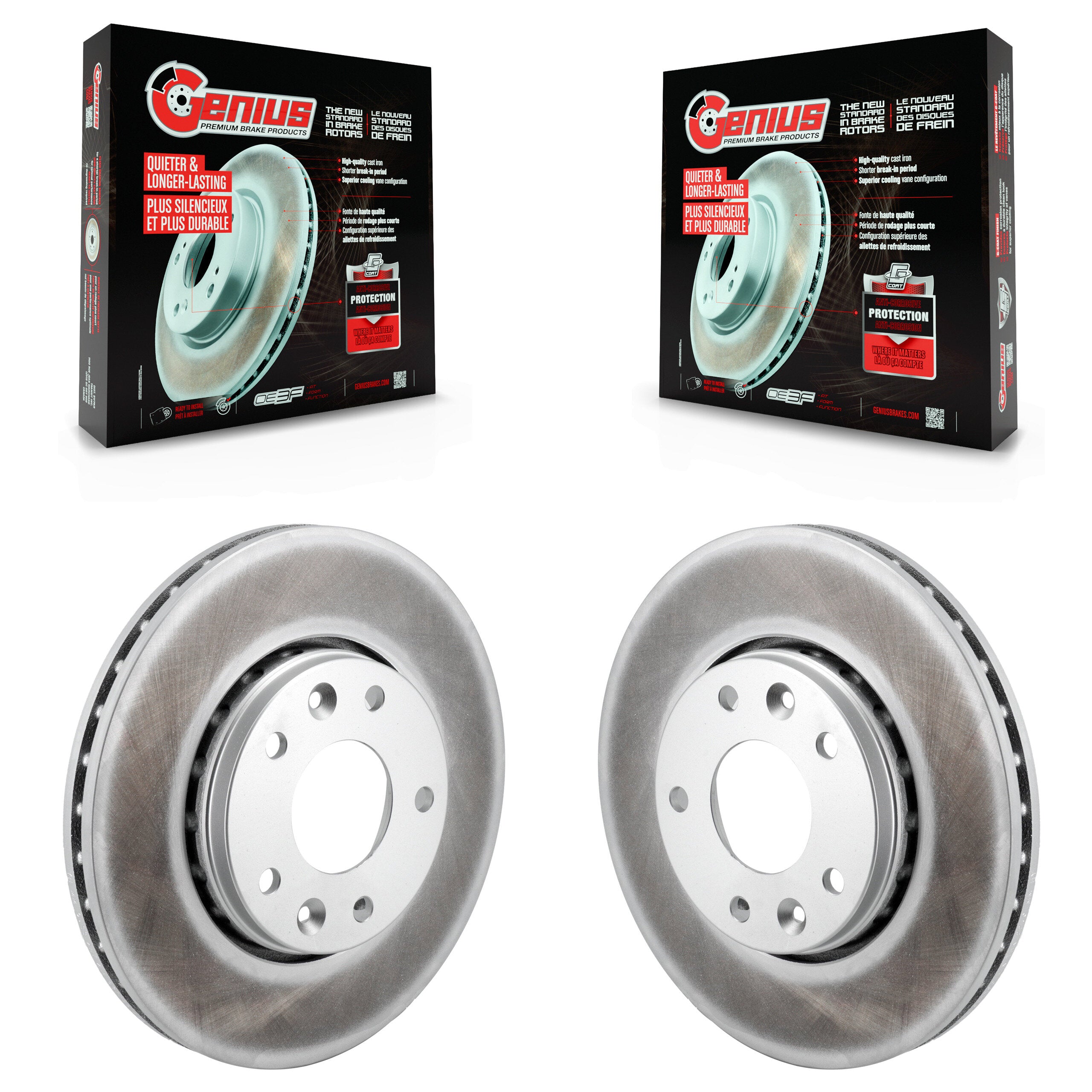 Genius KG-101851 Disc Brake Rotor for 2020-2023 Nissan Kicks, Nissan Sentra - Front