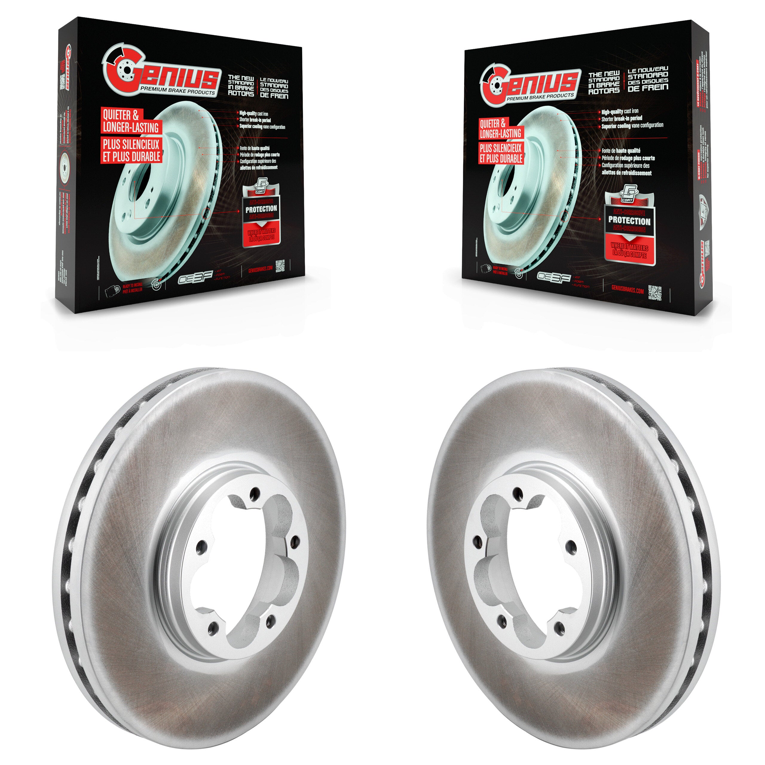 Genius KG-101854 Disc Brake Rotor for 2015-2023 Ford Transit-350 HD, Ford E-Transit and More - Front