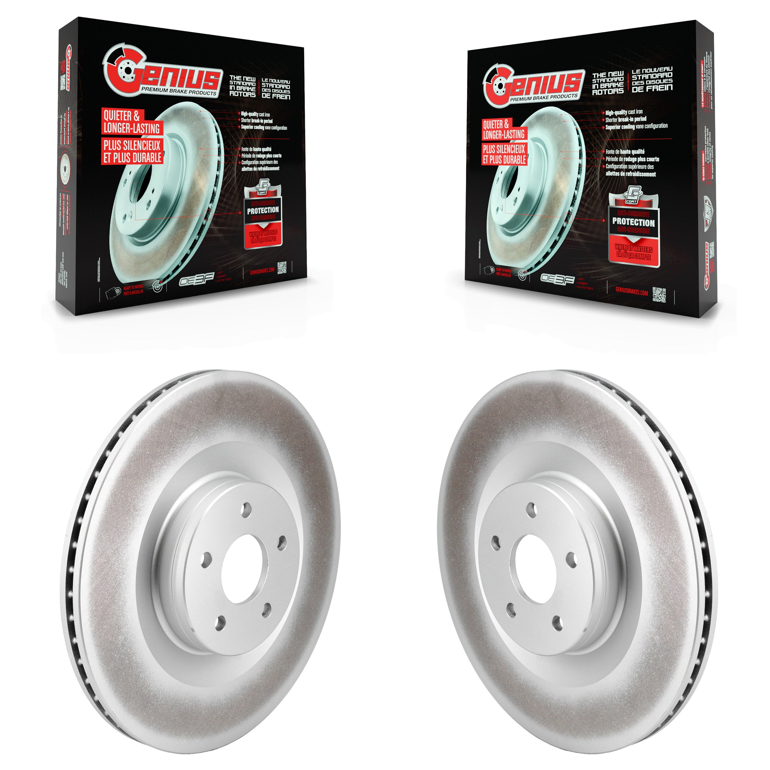 Genius KG-101858 Disc Brake Rotor for 2016-2018 Ford Focus - Front