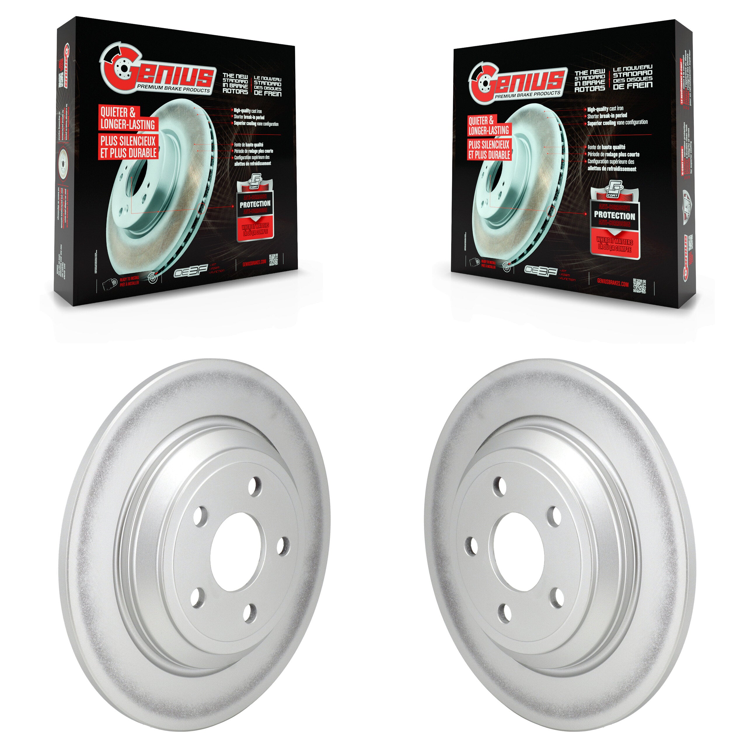 Genius KG-101866 Disc Brake Rotor for 2016-2025 Ford Bronco Sport, Ford Escape and More - Rear