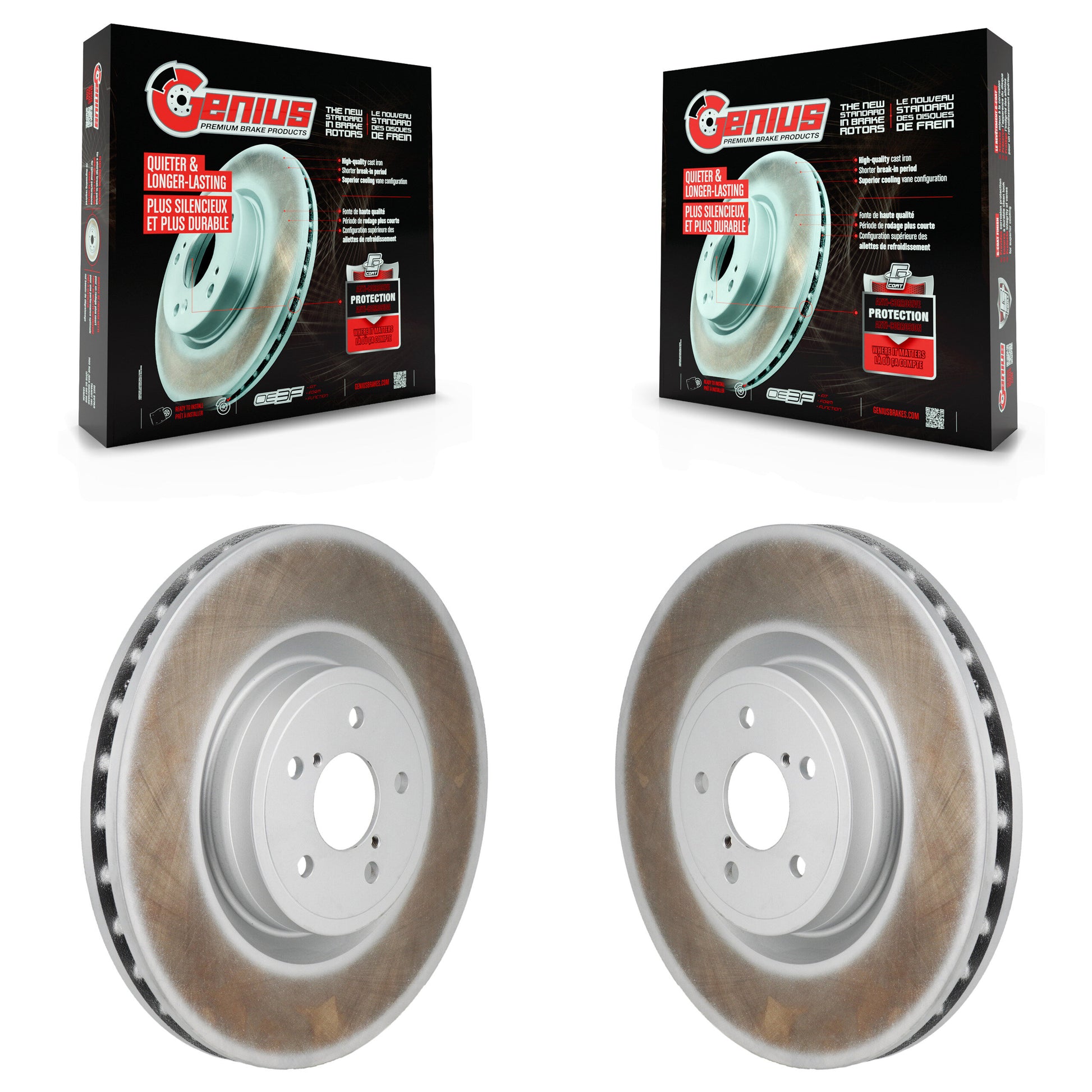 Genius KG-101951 Disc Brake Rotor for 2004-2020 Toyota 86, Subaru BRZ, Subaru Impreza - Front