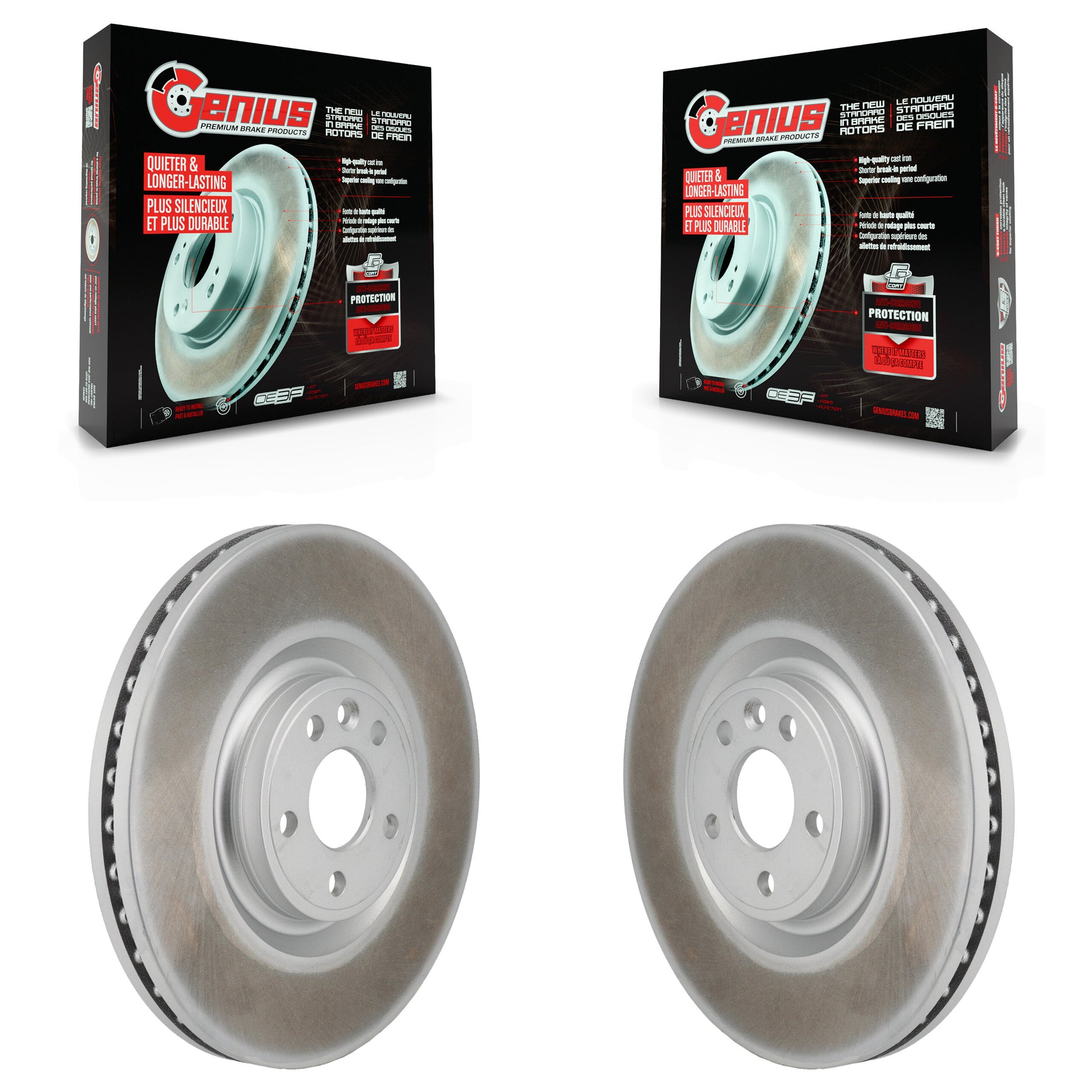 Genius KG-101967 Disc Brake Rotor for 2016-2020 Jaguar E-Pace, Land Rover Discovery Sport, Land Rover Range Rover Evoque - Front