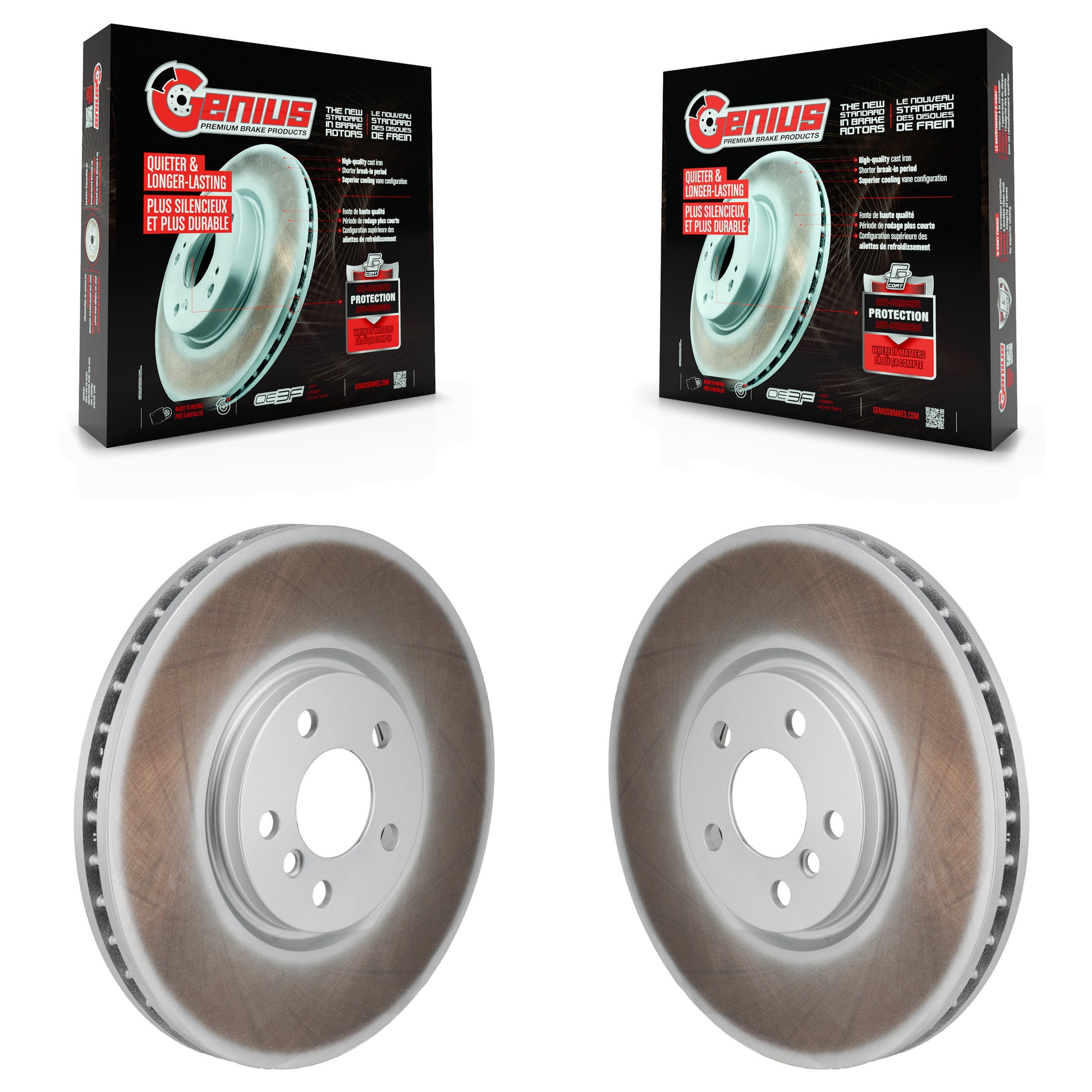 Genius KG-101969 Disc Brake Rotor for 2015-2023 Mini Cooper Countryman, Mini Cooper Clubman, Mini Cooper - Front