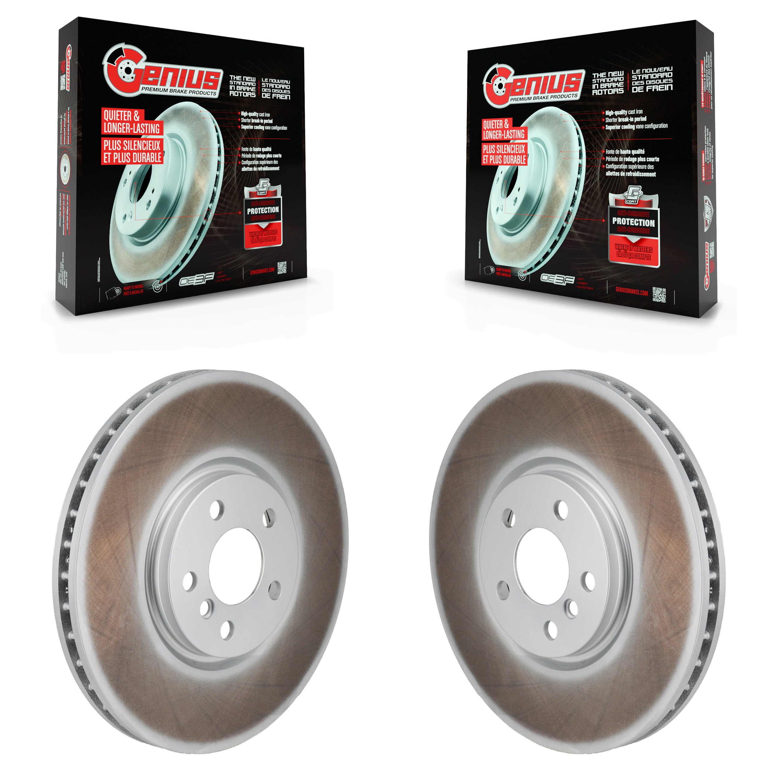 Genius KG-101969 Disc Brake Rotor for 2015-2023 Mini Cooper Countryman, Mini Cooper Clubman, Mini Cooper - Front