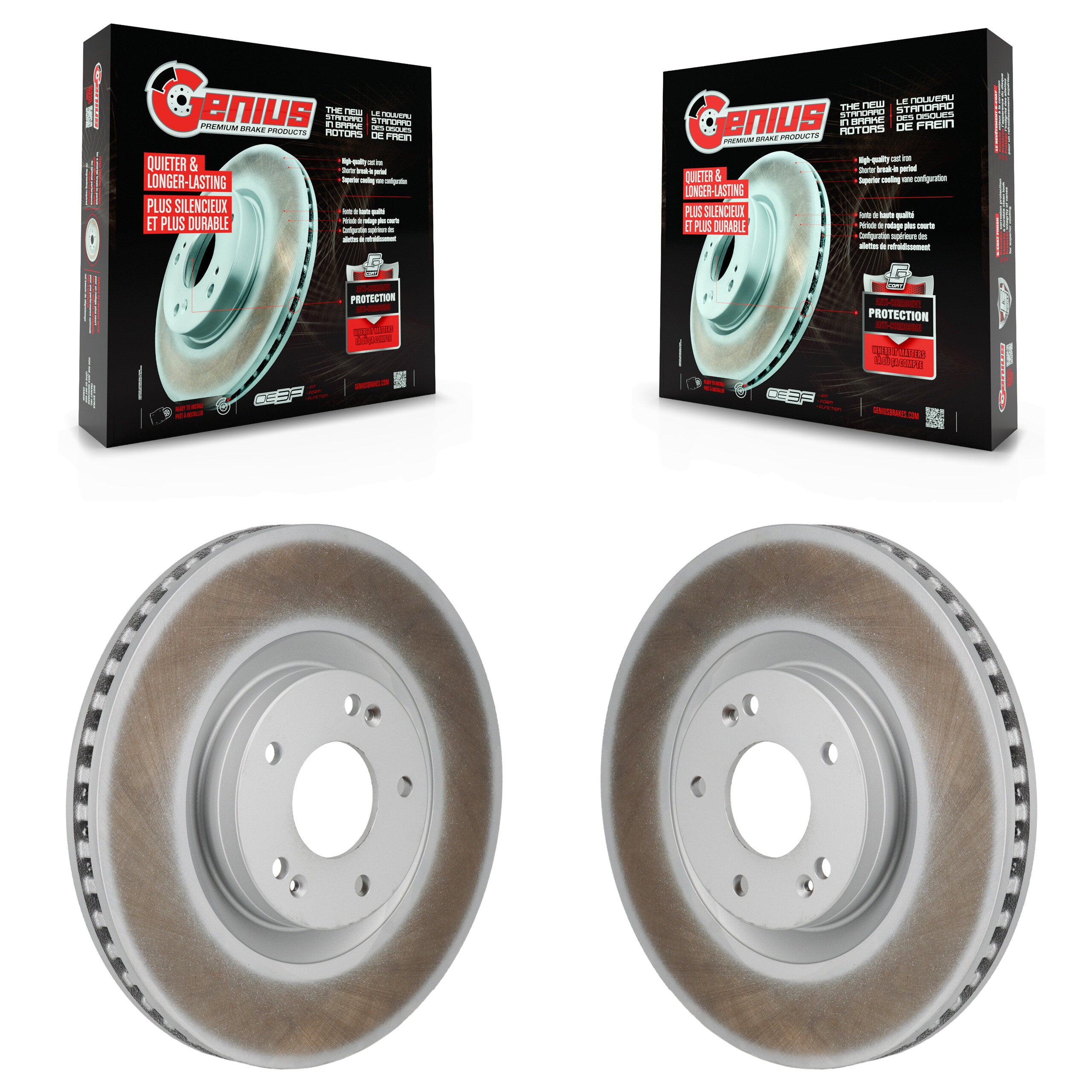 Genius KG-101972 Disc Brake Rotor for 2021-2025 Hyundai Santa Cruz, Hyundai Santa Fe, Kia Sorento - Front