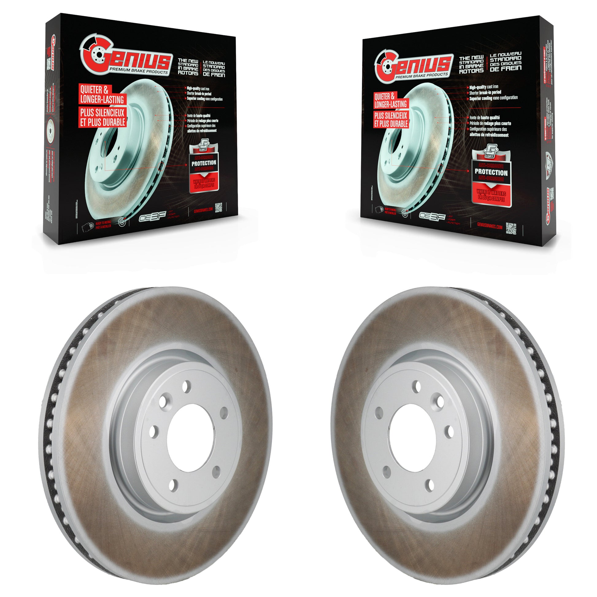 Genius KG-101980 Disc Brake Rotor for 2018-2024 Land Rover Discovery, Land Rover Range Rover, Land Rover Range Rover Sport - Front