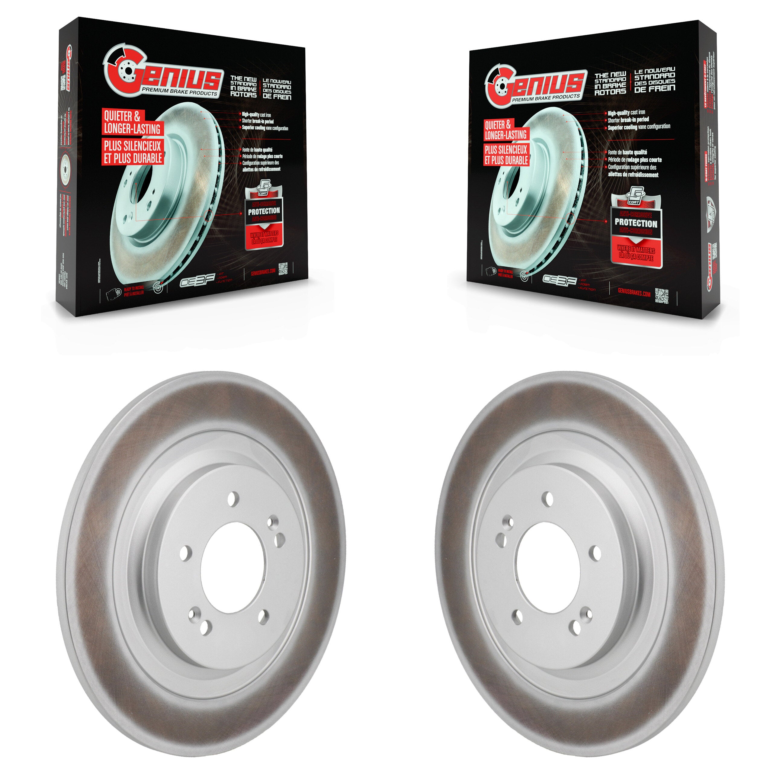 Genius KG-101996 Disc Brake Rotor for 2021-2025 Kia K5, Hyundai Sonata - Rear