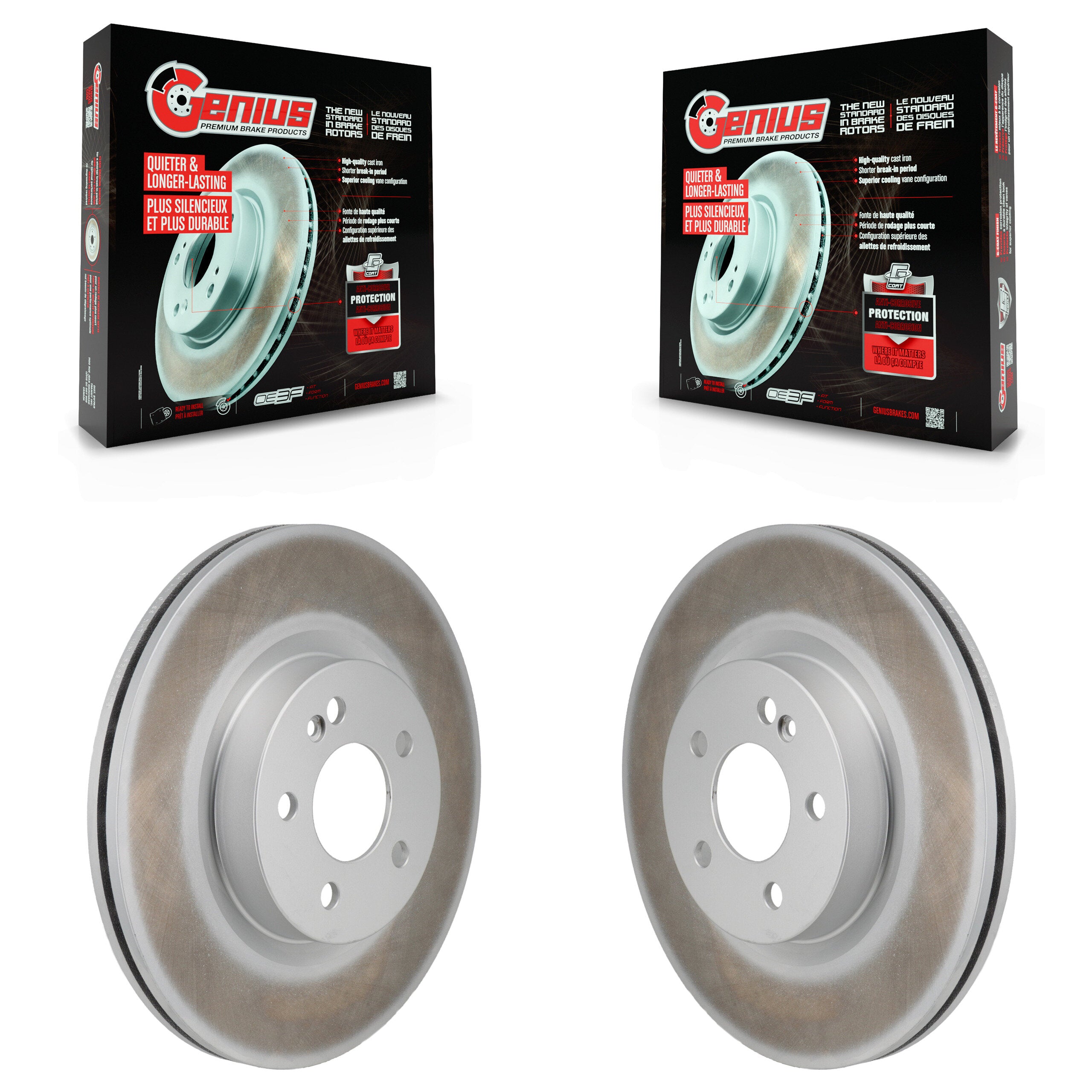 Genius KG-102006 Disc Brake Rotor for 2016-2023 Mercedes-Benz GLC350e, Mercedes-Benz C43 AMG and More - Rear