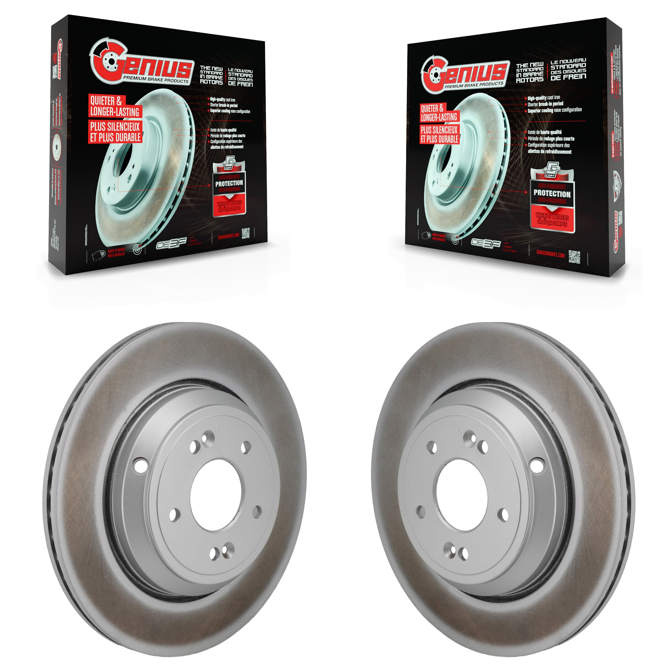 Genius KG-102013 Disc Brake Rotor for 2018-2023 Genesis G70, Kia Stinger, Genesis G80 - Rear