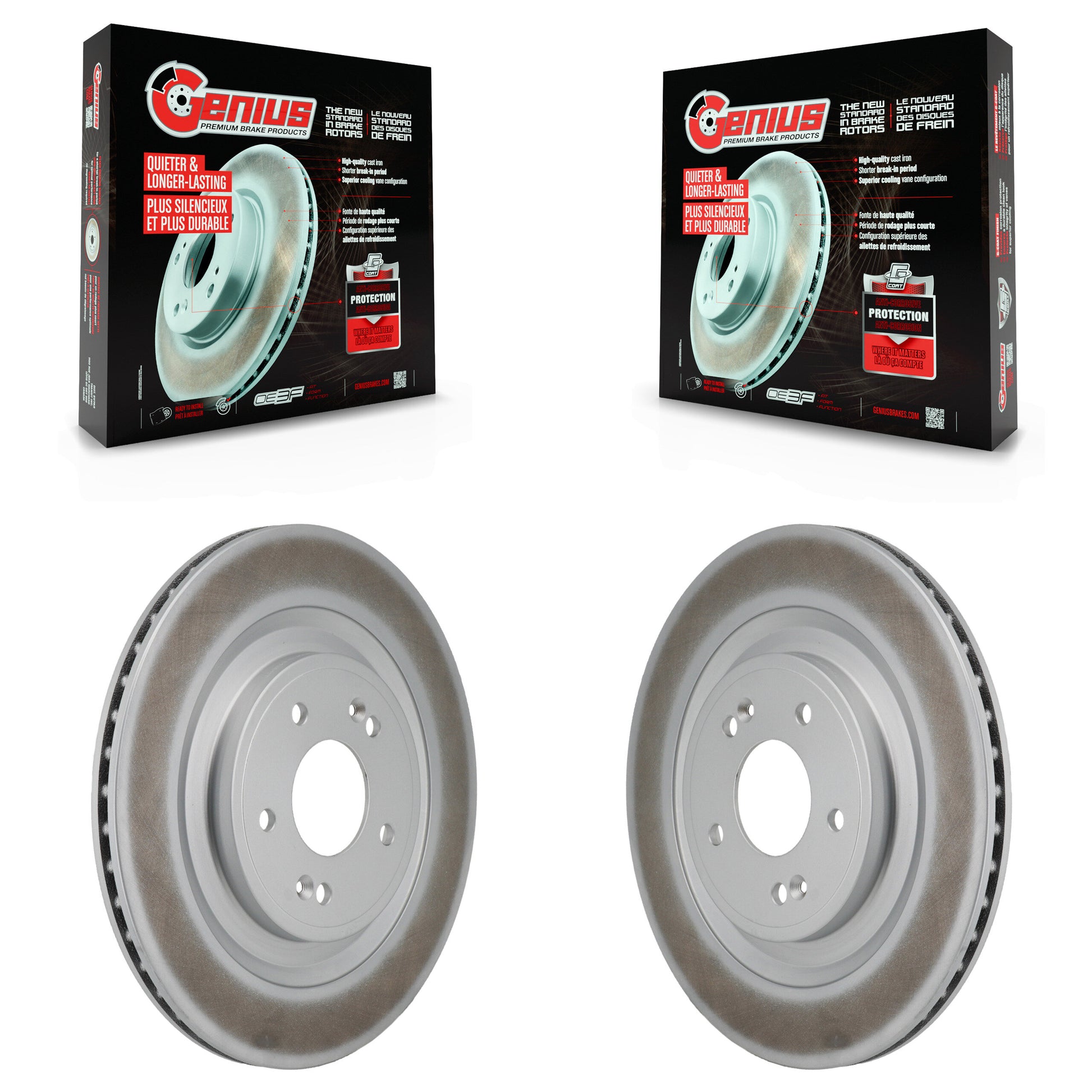 Genius KG-102016 Disc Brake Rotor for 2021-2025 Hyundai Santa Fe, Kia Sorento - Rear