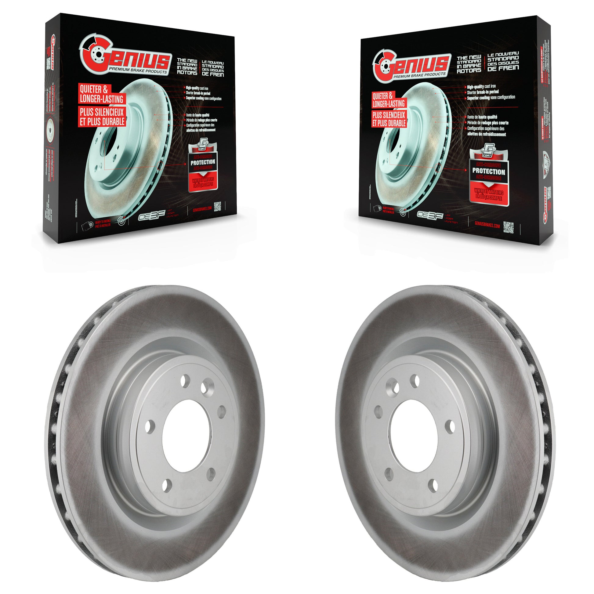 Genius KG-102020 Disc Brake Rotor for 2018-2024 Land Rover Discovery, Land Rover Range Rover, Land Rover Range Rover Sport - Rear