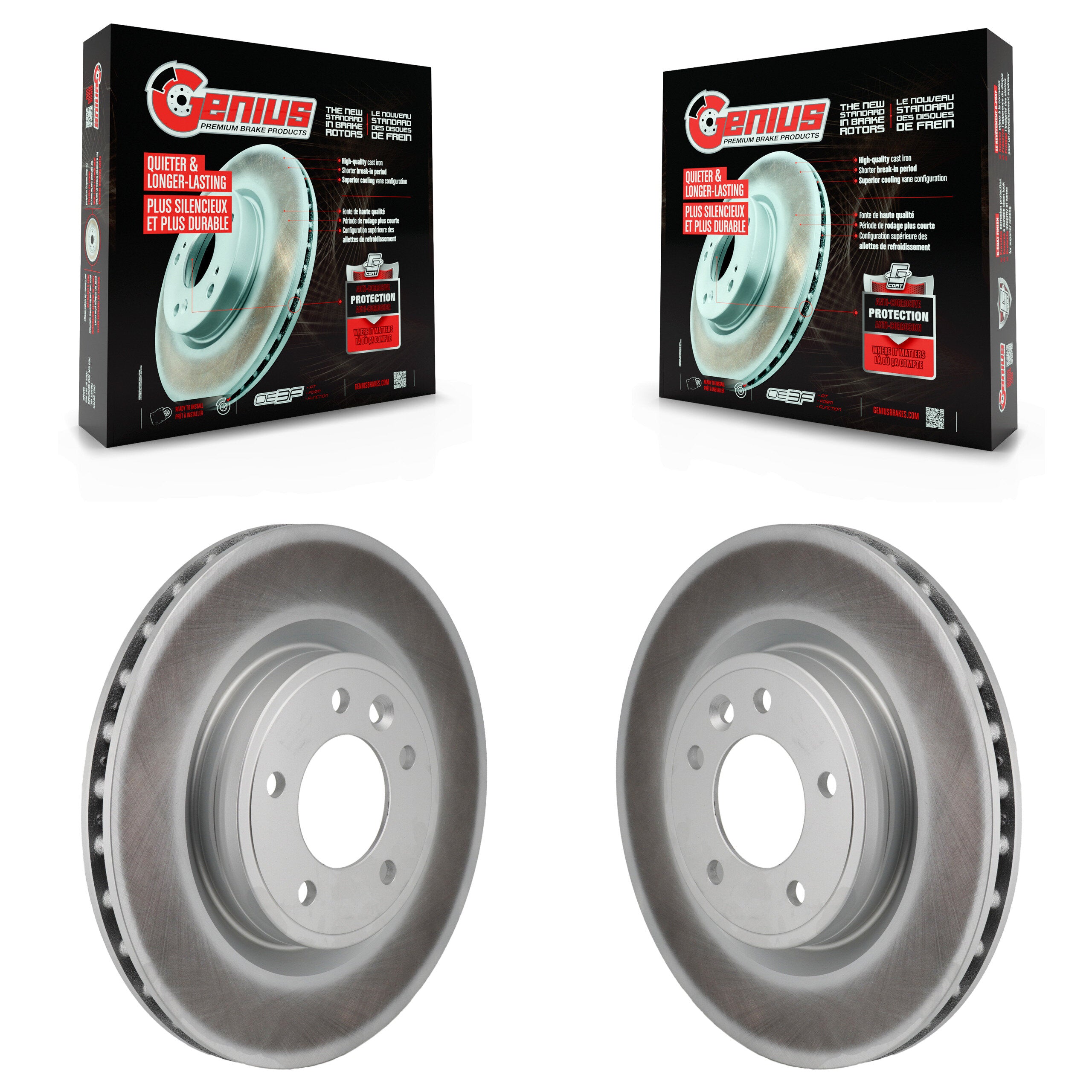 Genius KG-102020 Disc Brake Rotor for 2018-2024 Land Rover Discovery, Land Rover Range Rover, Land Rover Range Rover Sport - Rear