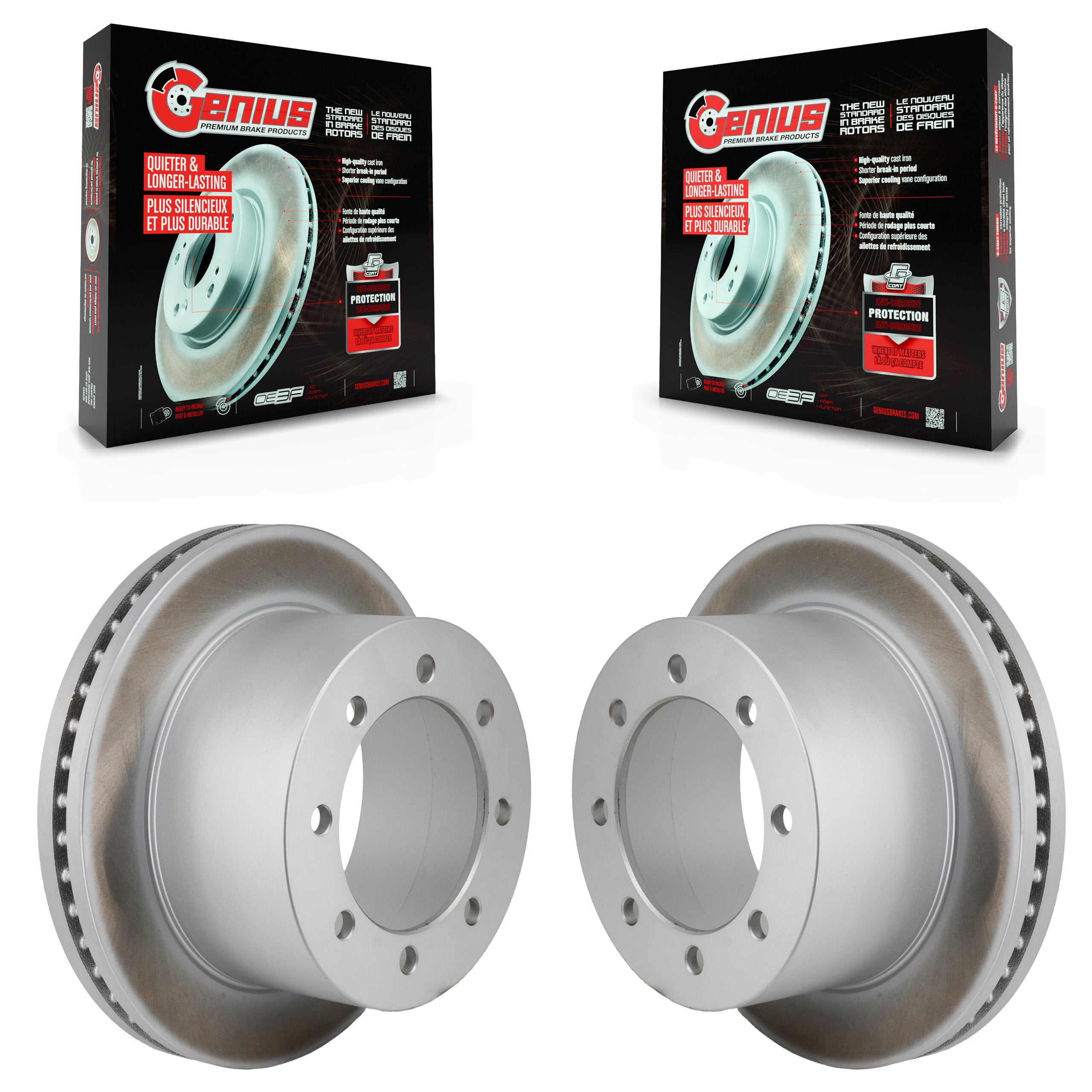 Genius KG-102021 Disc Brake Rotor for 2020-2024 Chevrolet Silverado 3500 HD, GMC Sierra 3500 HD - Rear