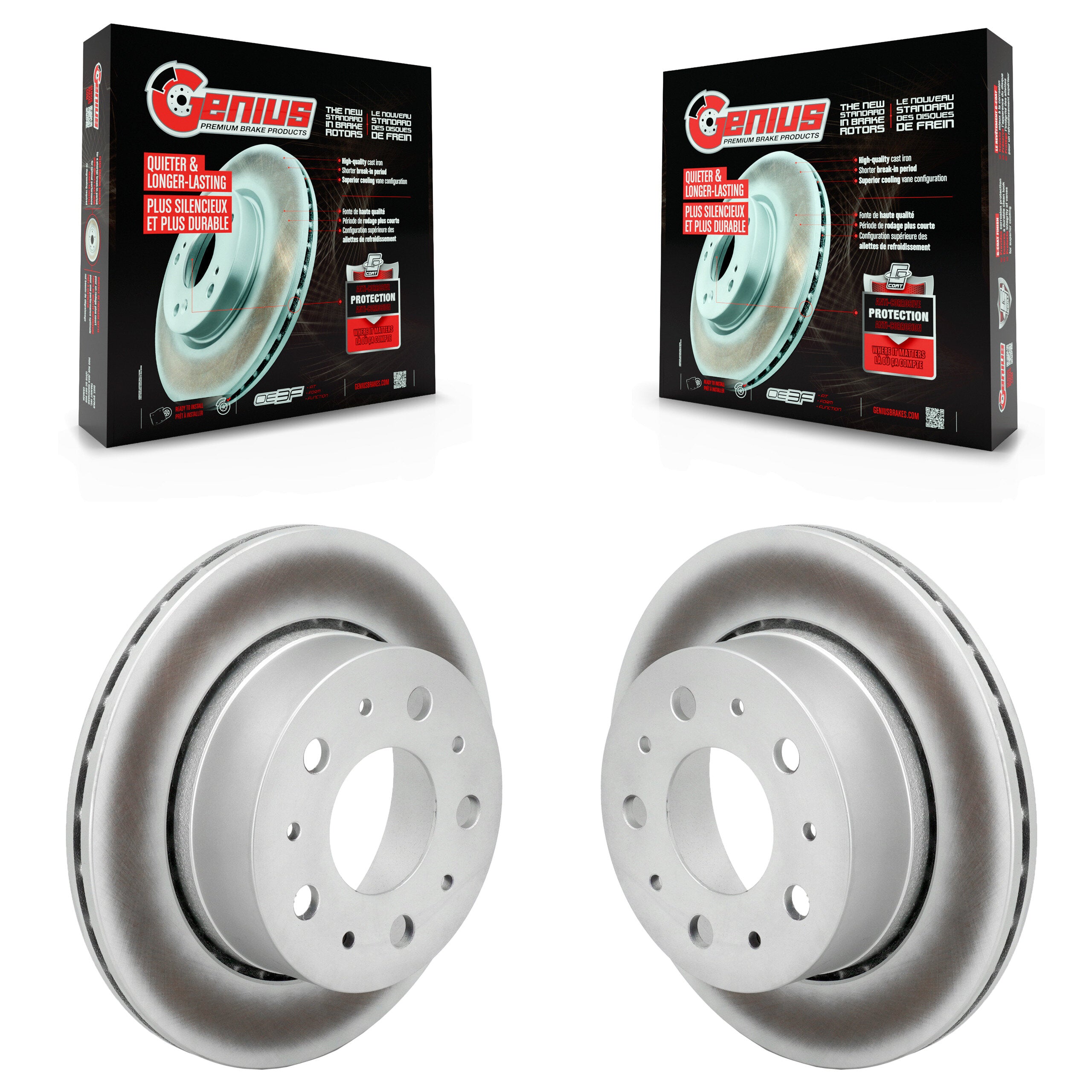 Genius KG-102059 Disc Brake Rotor for 2022-2024 Ram ProMaster 1500, Ram ProMaster 2500, Ram ProMaster 3500 - Rear