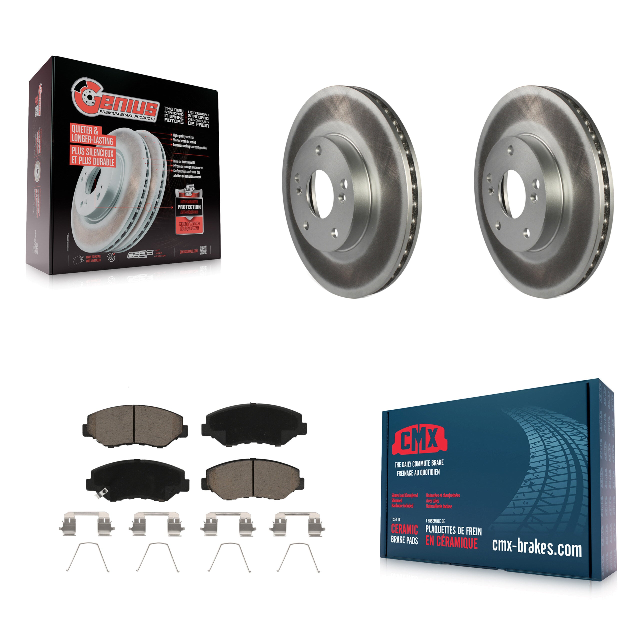 Transit Auto KGC-100032 Disc Brake Kit for 2003-2017 Honda Accord, Honda CR-Z and More - Front