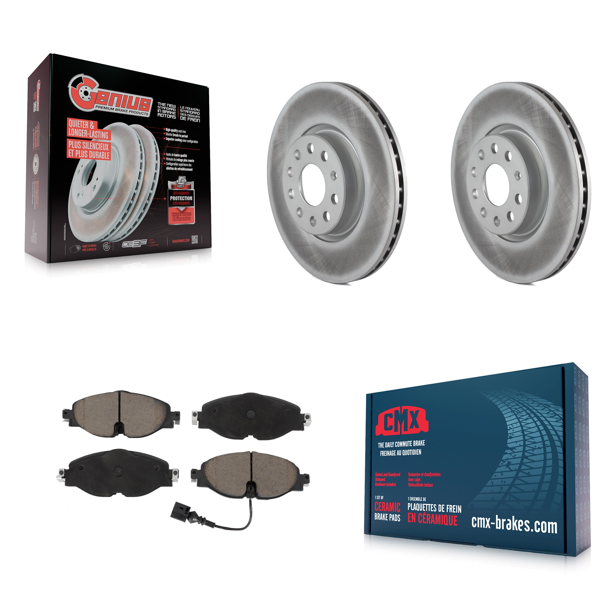 Transit Auto KGC-100062 Disc Brake Kit for 2015-2023 Volkswagen Taos, Volkswagen Passat and More - Front