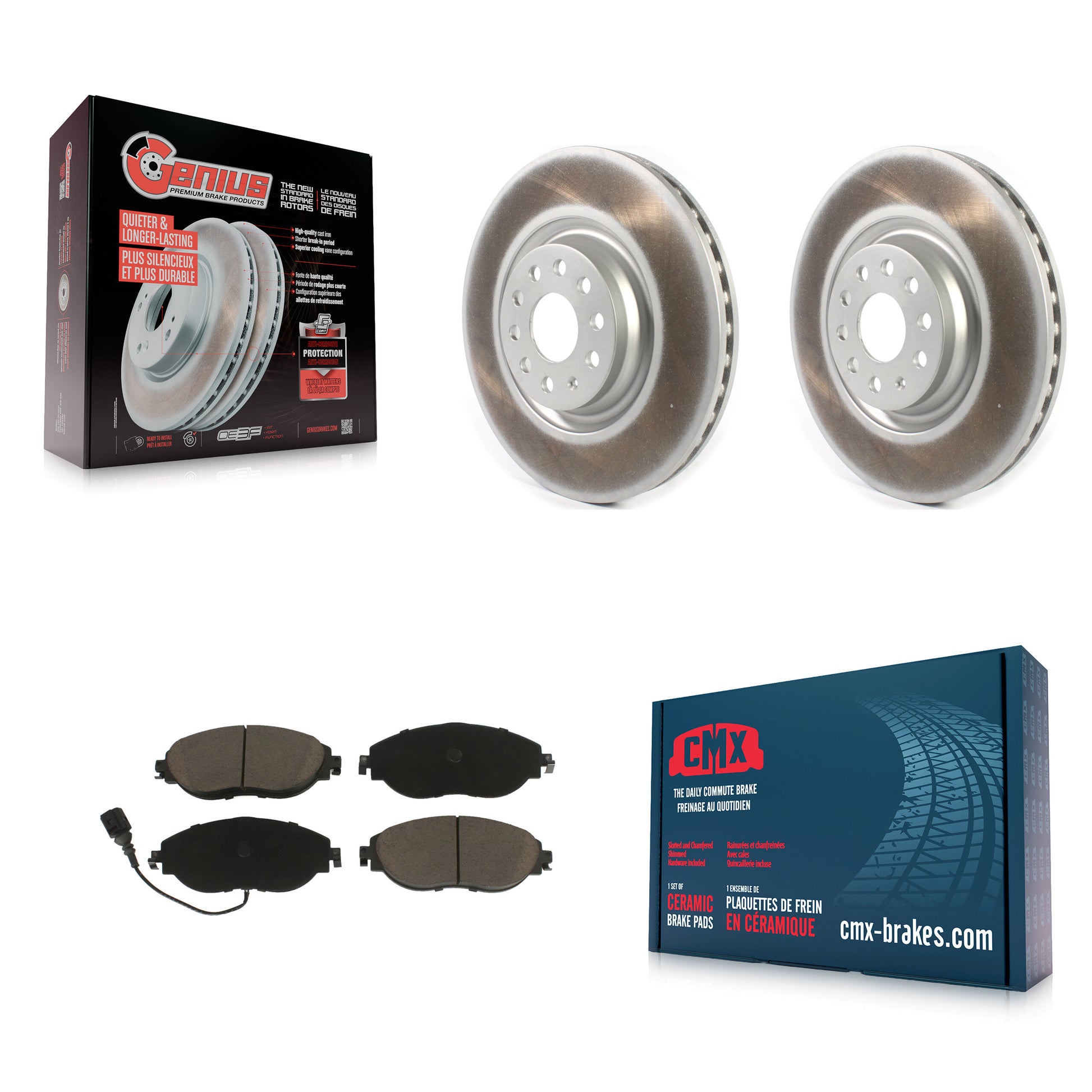 Transit Auto KGC-100063 Disc Brake Kit for 2015-2025 Volkswagen Jetta, Audi Q3 and More - Front