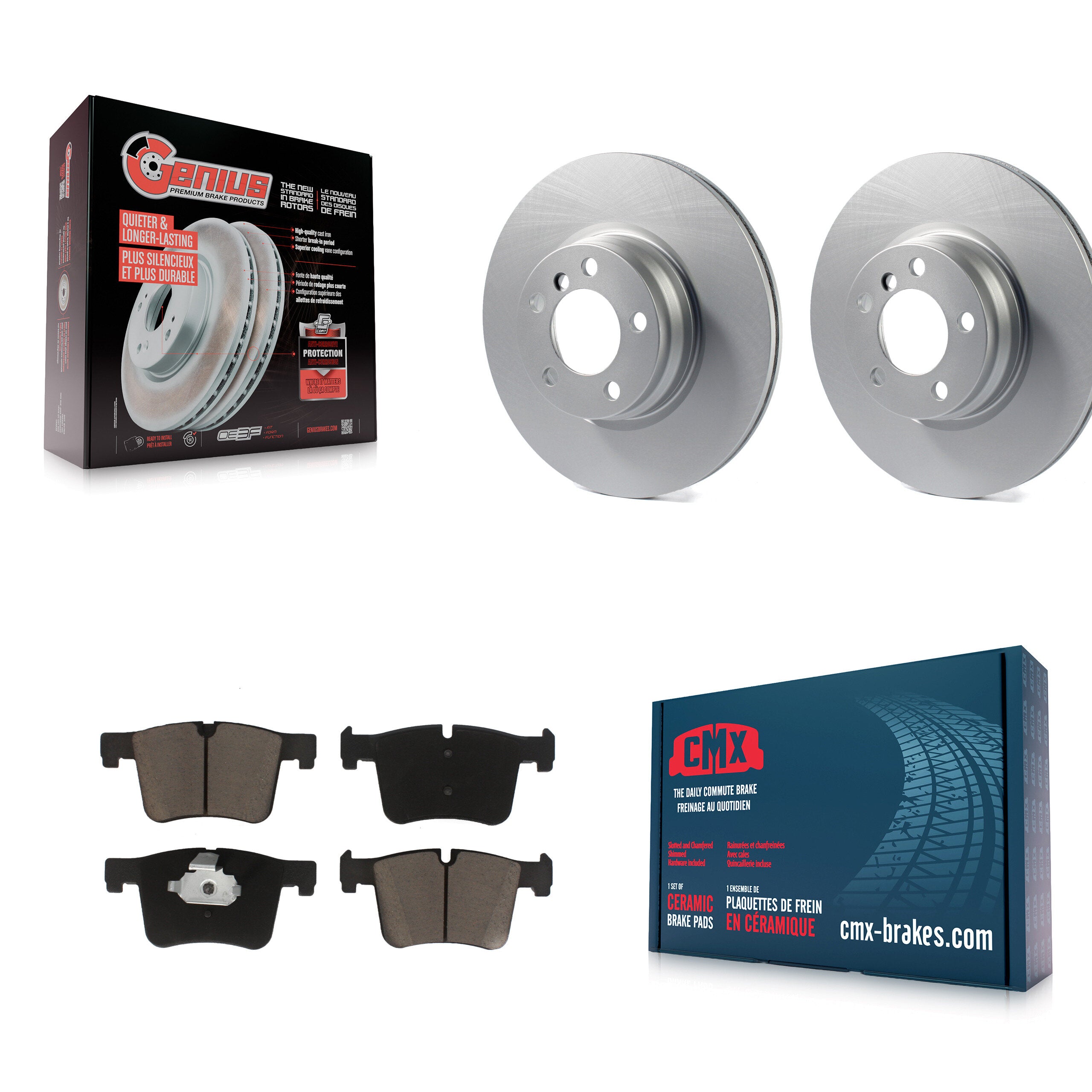 Transit Auto KGC-100083 Disc Brake Kit for 2012-2018 BMW 330e, BMW 328i - Front