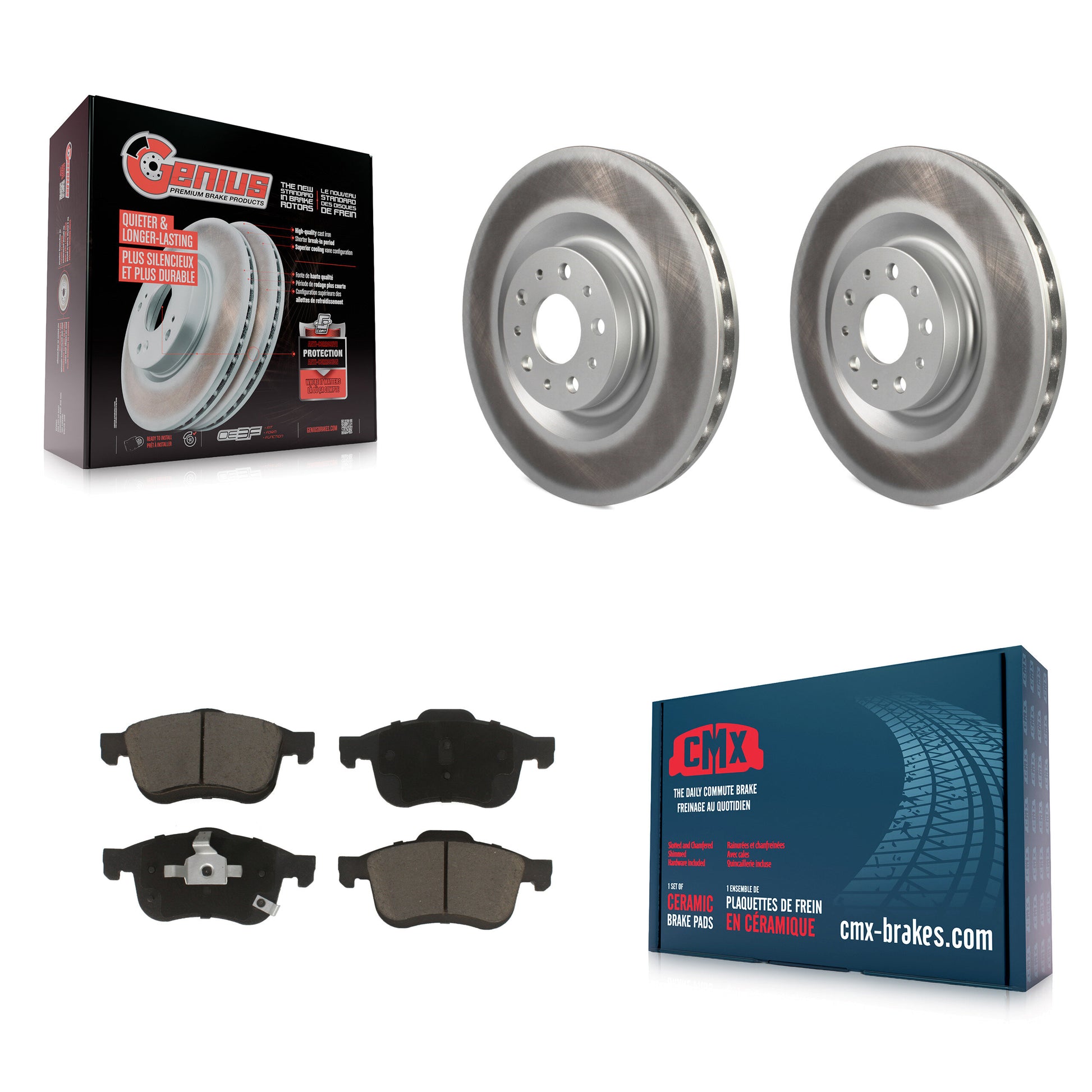 Transit Auto KGC-100091 Disc Brake Kit for 2014-2020 Fiat 500L - Front