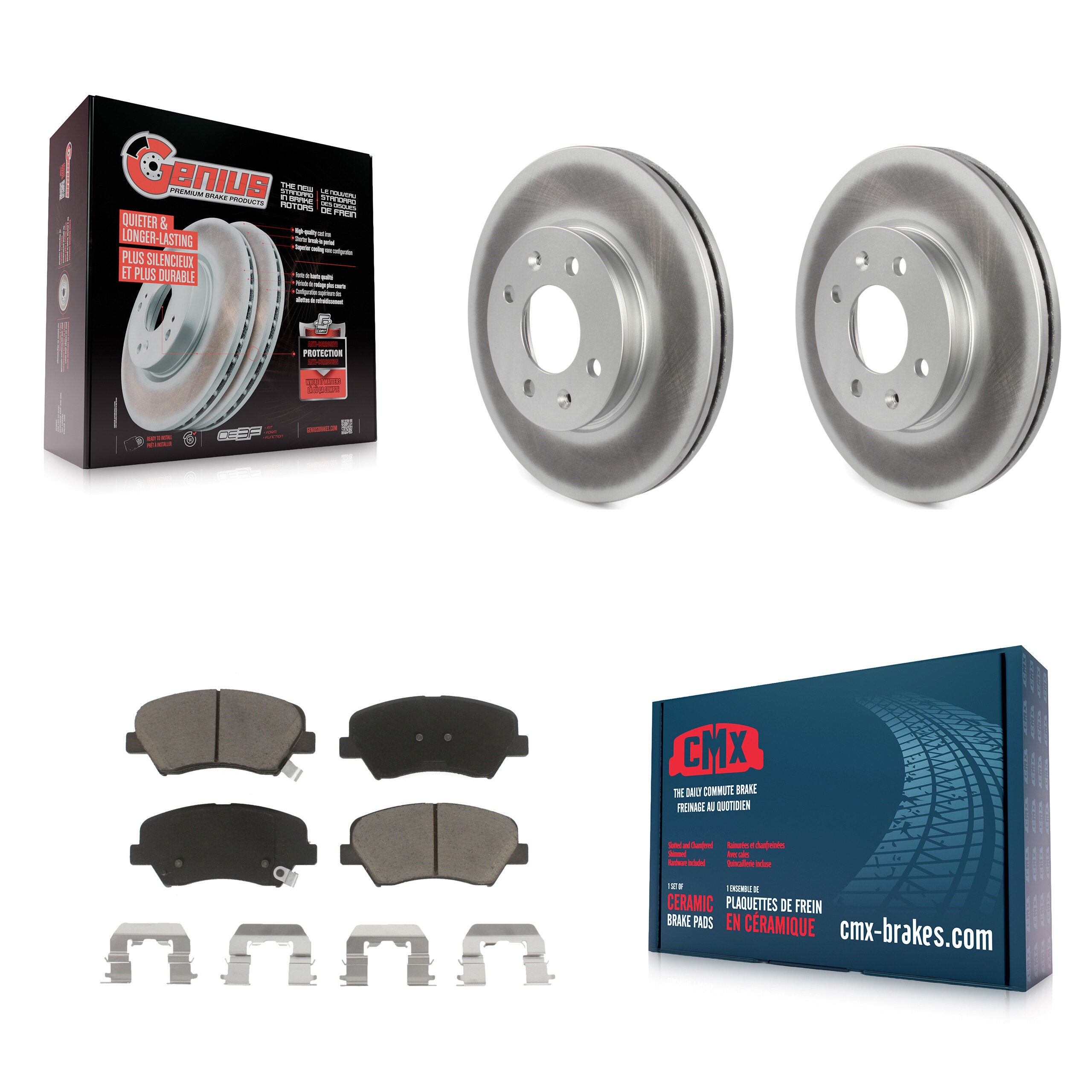 Transit Auto KGC-100104 Disc Brake Kit for 2012-2018 Kia Rio, Hyundai Accent - Front