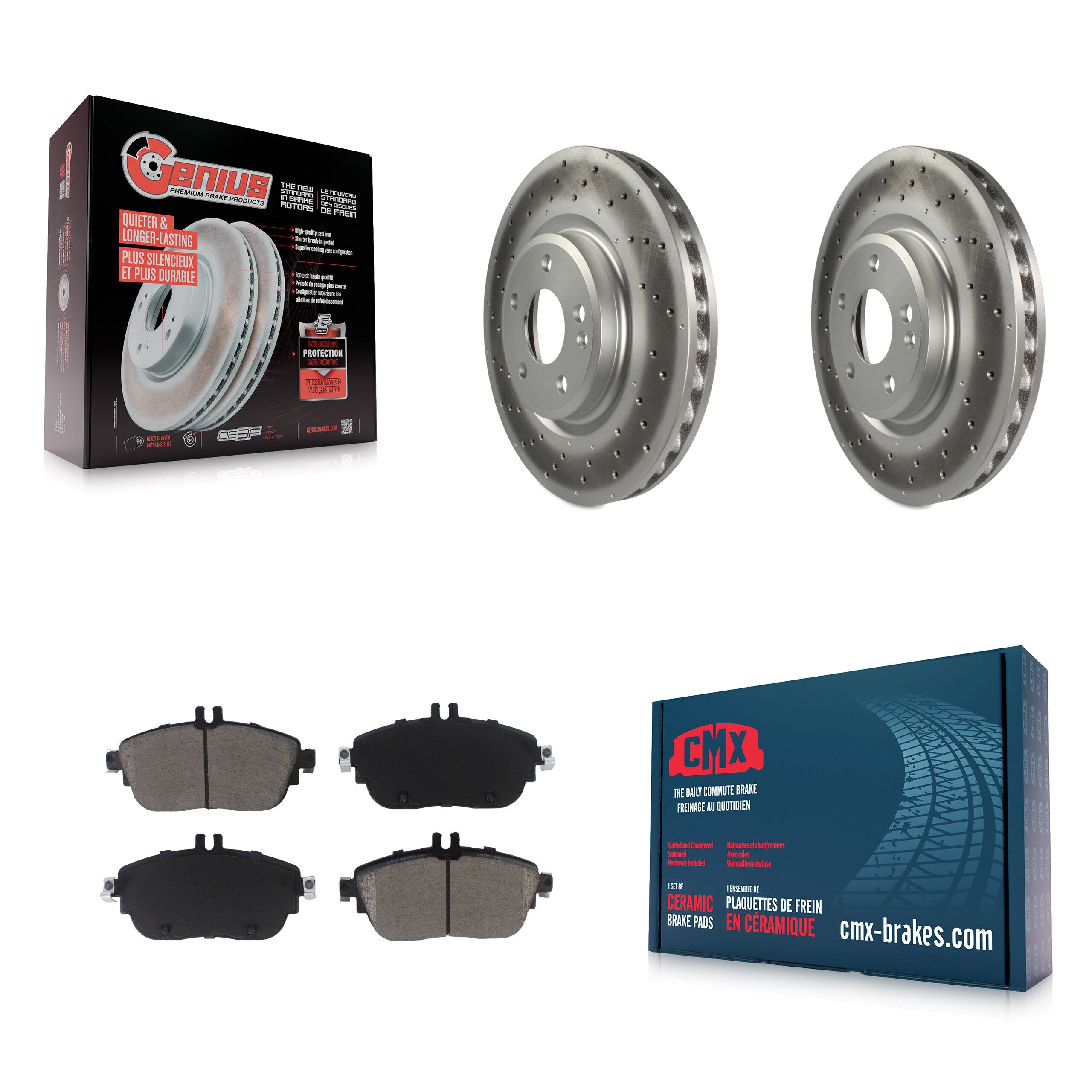 Transit Auto KGC-100120 Disc Brake Kit for 2013-2020 Mercedes-Benz GLA250, Mercedes-Benz CLA250, Mercedes-Benz B250 - Front