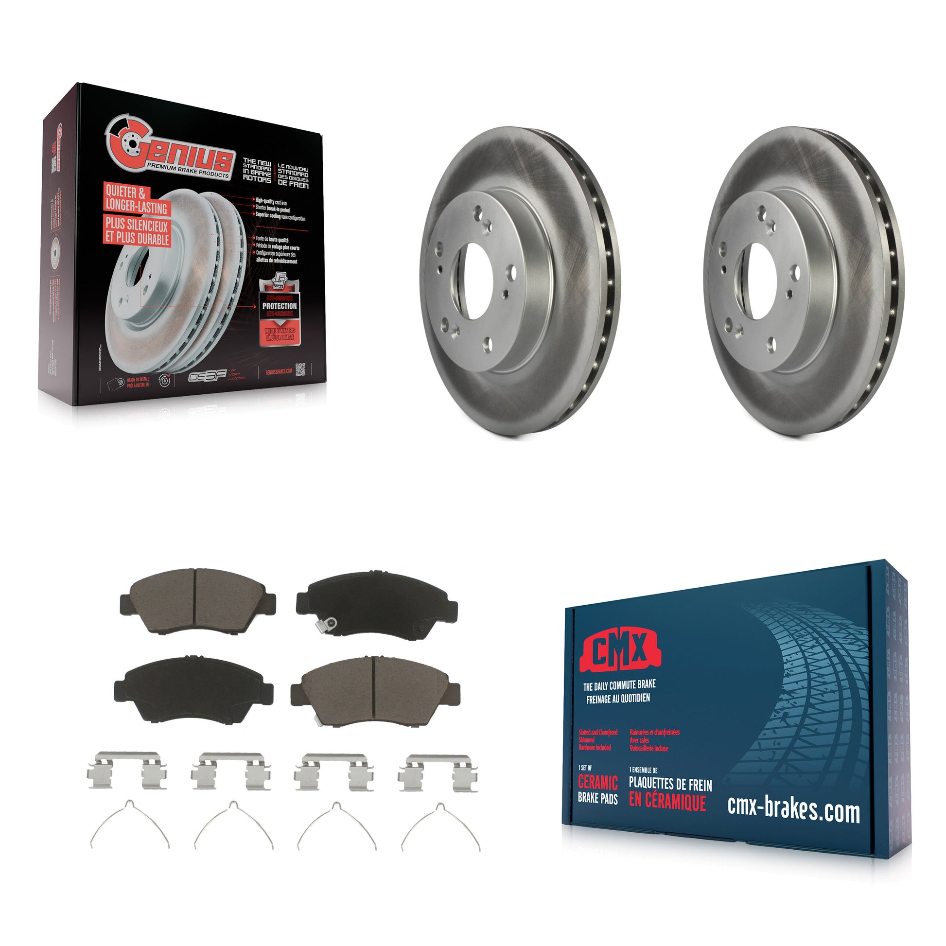 Transit Auto KGC-100163 Disc Brake Kit for 2002-2015 Honda CR-Z, Honda Civic, Acura RSX - Front