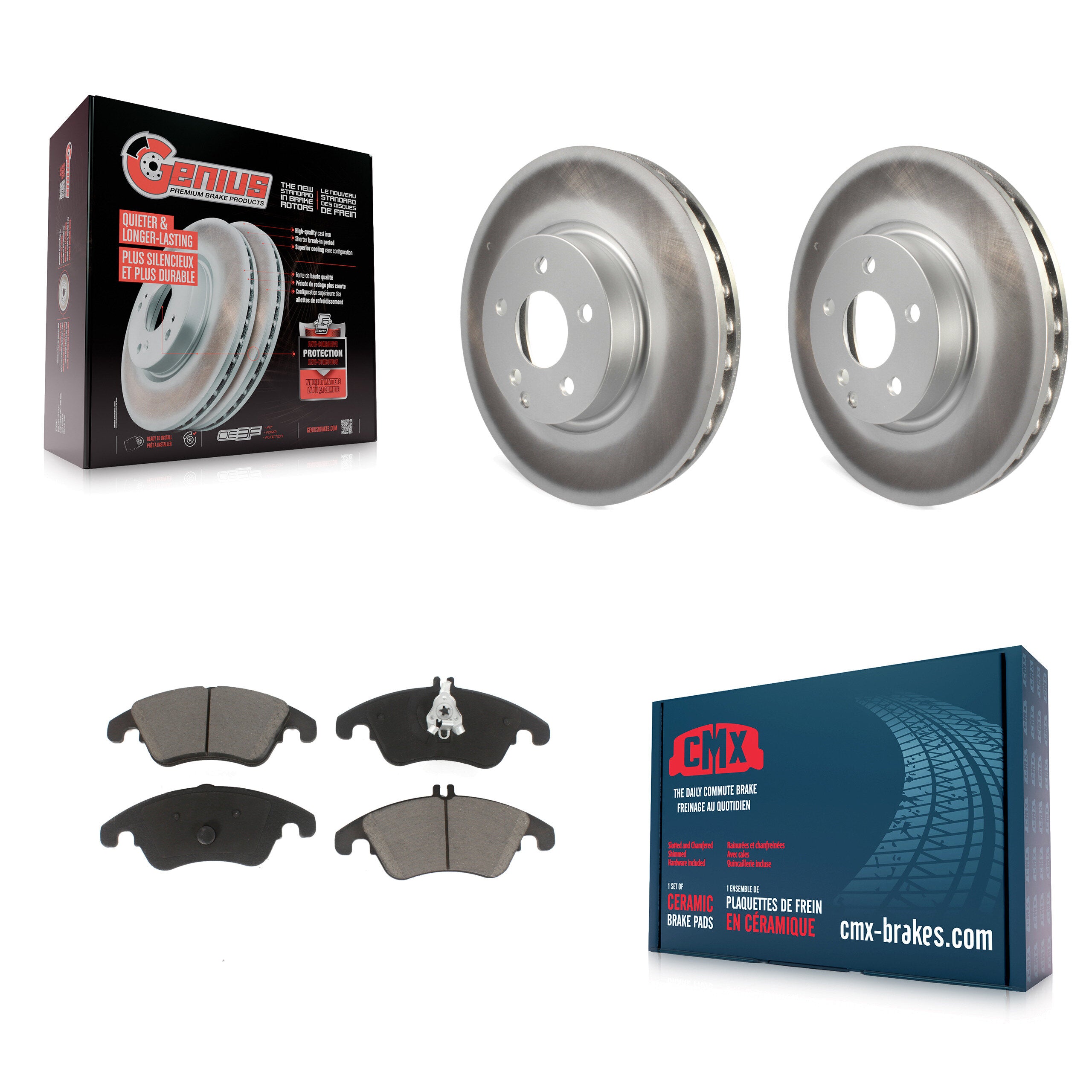 Transit Auto KGC-100173 Disc Brake Kit for 2008-2019 Mercedes-Benz SLC300, Mercedes-Benz E400 and More - Front