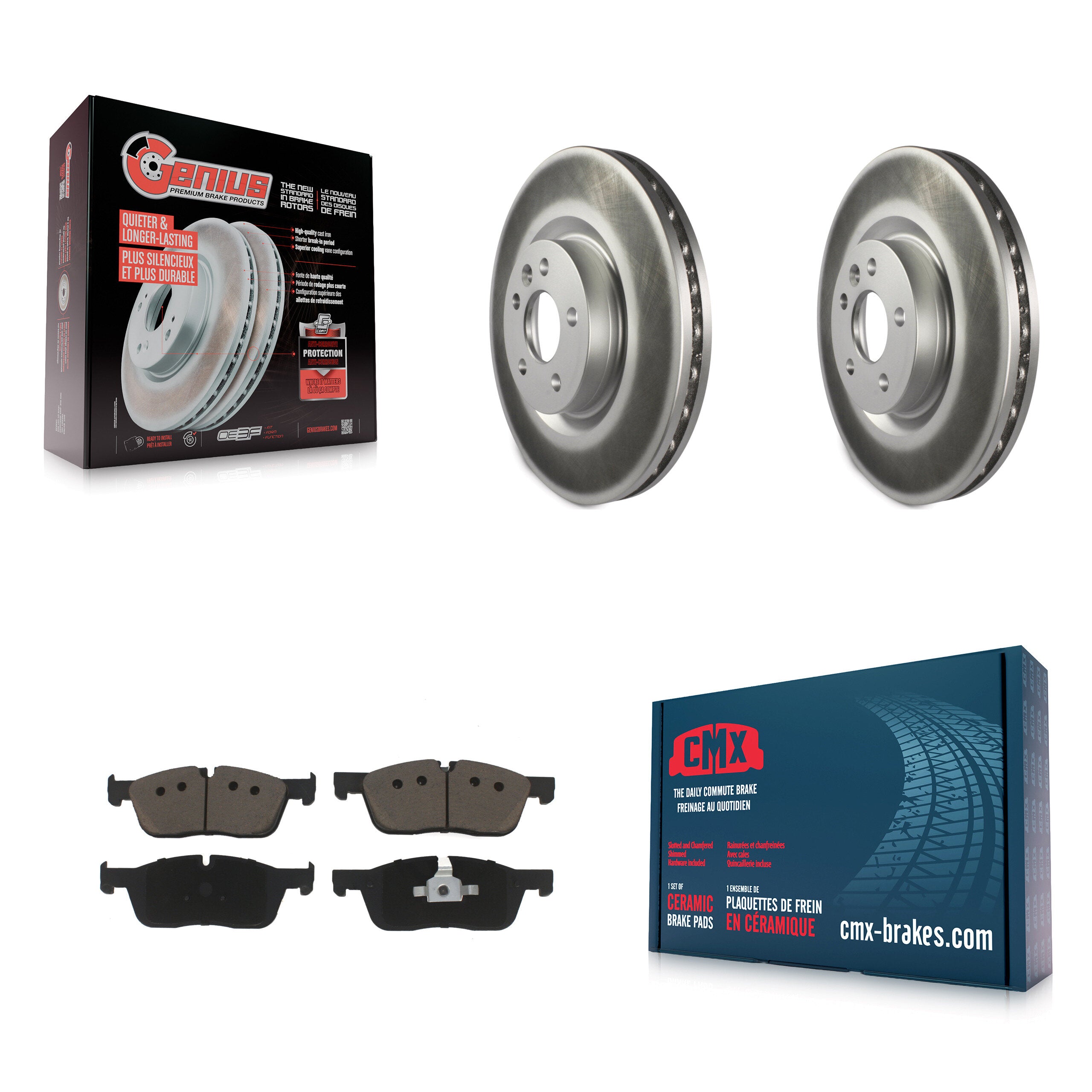 Transit Auto KGC-100176 Disc Brake Kit for 2015-2019 Jaguar E-Pace, Land Rover Discovery Sport, Land Rover Range Rover Evoque - Front