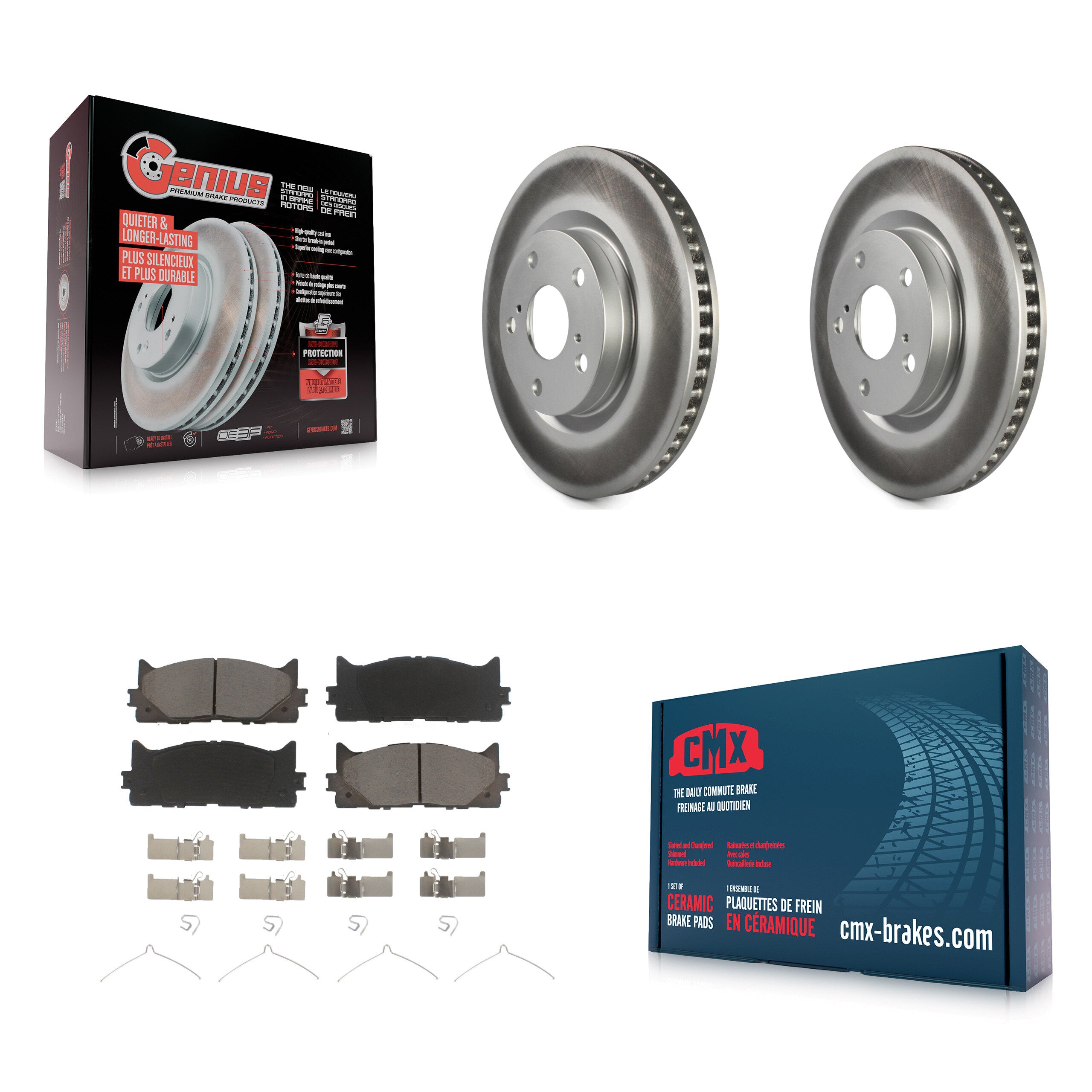 Transit Auto KGC-100199 Disc Brake Kit for 2007-2018 Lexus ES300h, Toyota Avalon and More - Front