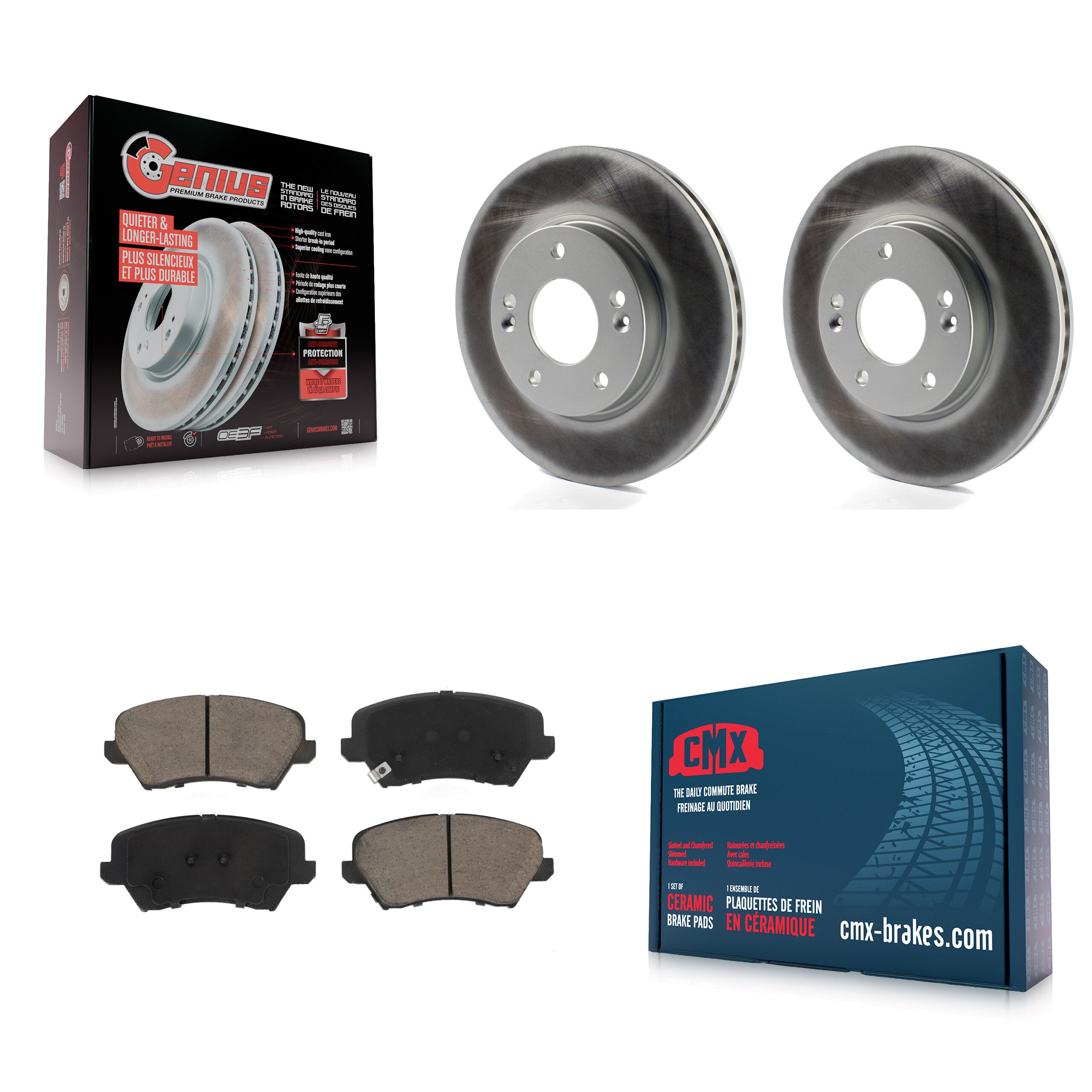 Transit Auto KGC-100342 Disc Brake Kit for 2016-2021 Hyundai Veloster, Hyundai Elantra GT and More - Front