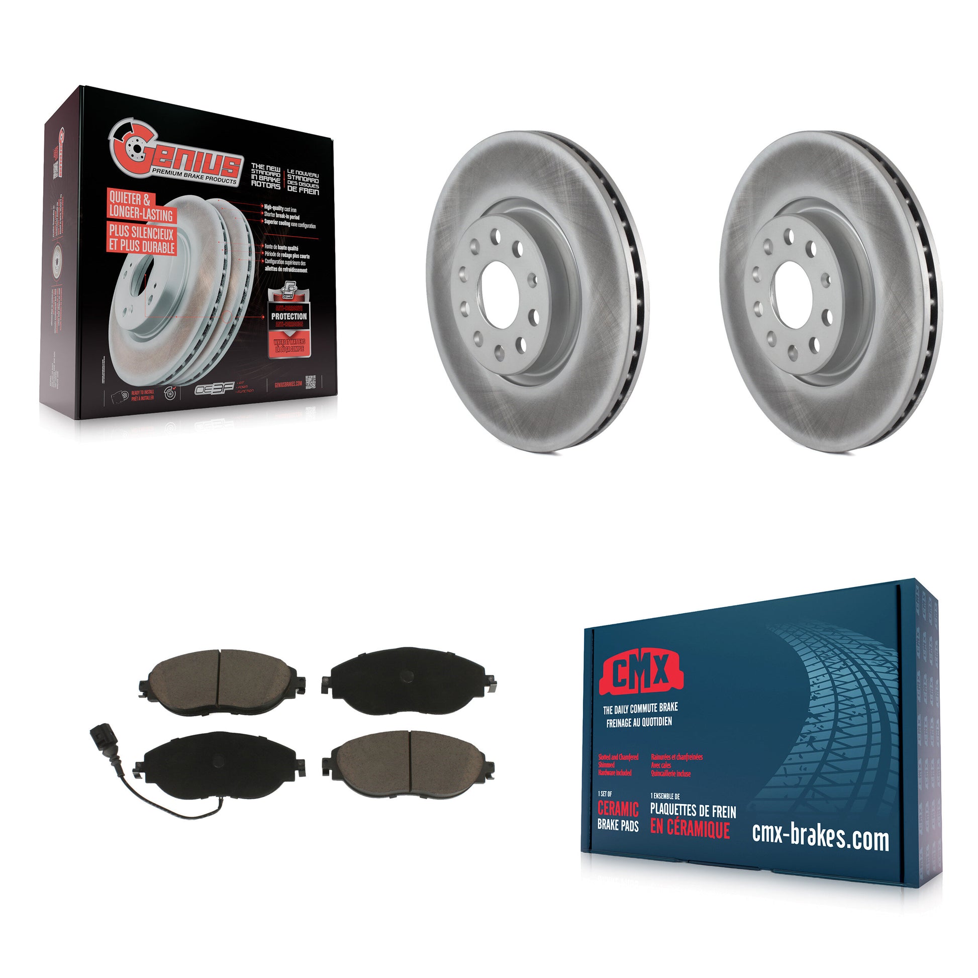 Transit Auto KGC-100415 Disc Brake Kit for 2015-2020 Audi A3 Quattro, Volkswagen Arteon, Volkswagen GTI - Front