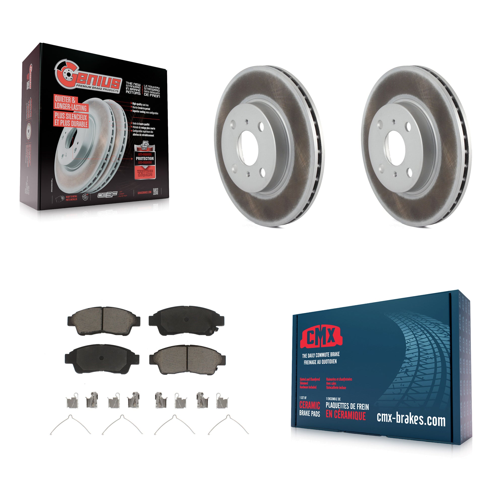 Transit Auto KGC-100453 Disc Brake Kit for 1993-1997 Geo Prizm, Toyota Corolla - Front