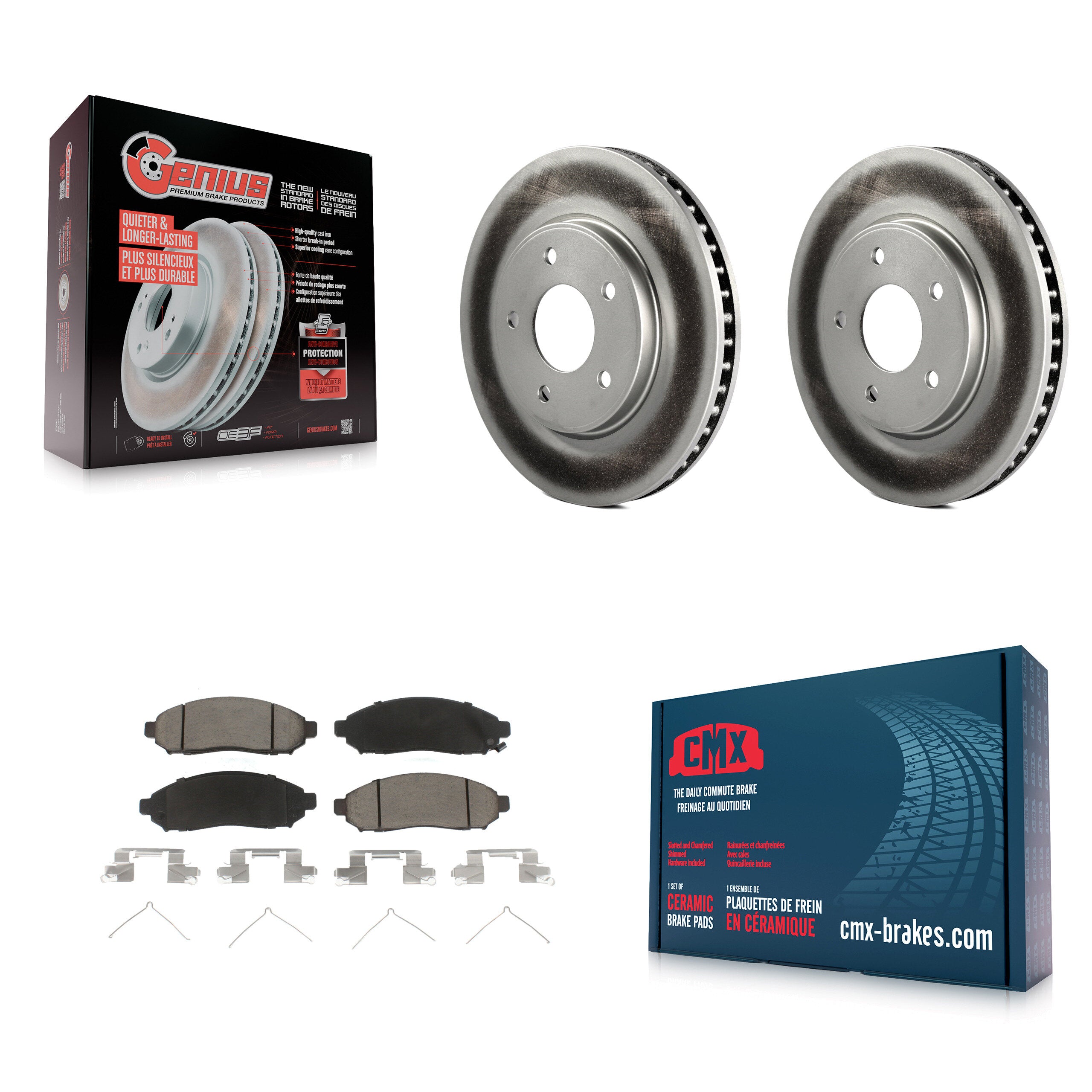 Transit Auto KGC-100499 Disc Brake Kit for 2011-2021 Nissan NV200, Chevrolet City Express, Nissan LEAF - Front