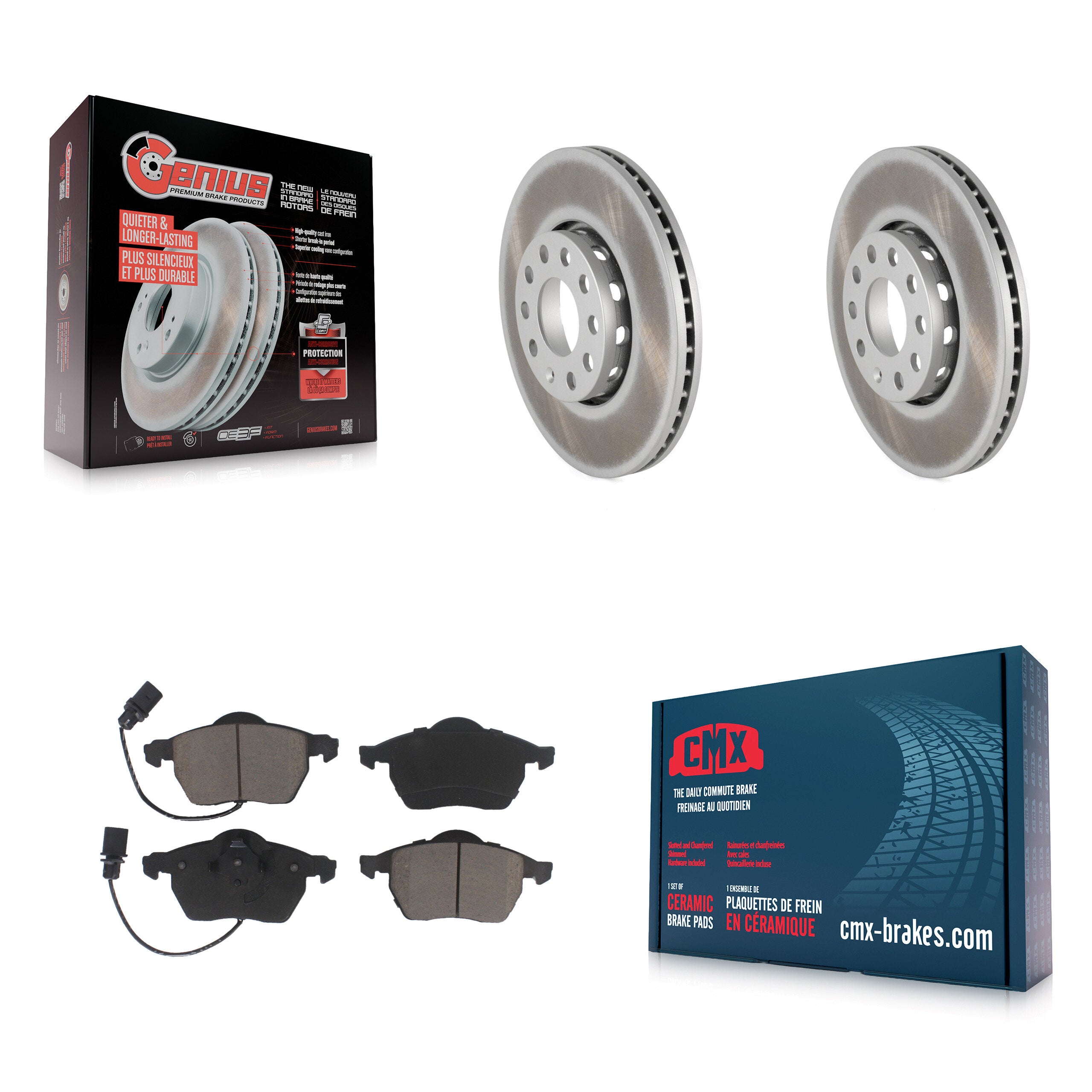 Transit Auto KGC-100544 Disc Brake Kit for 1999-2006 Volkswagen Passat, Audi A4 and More - Front