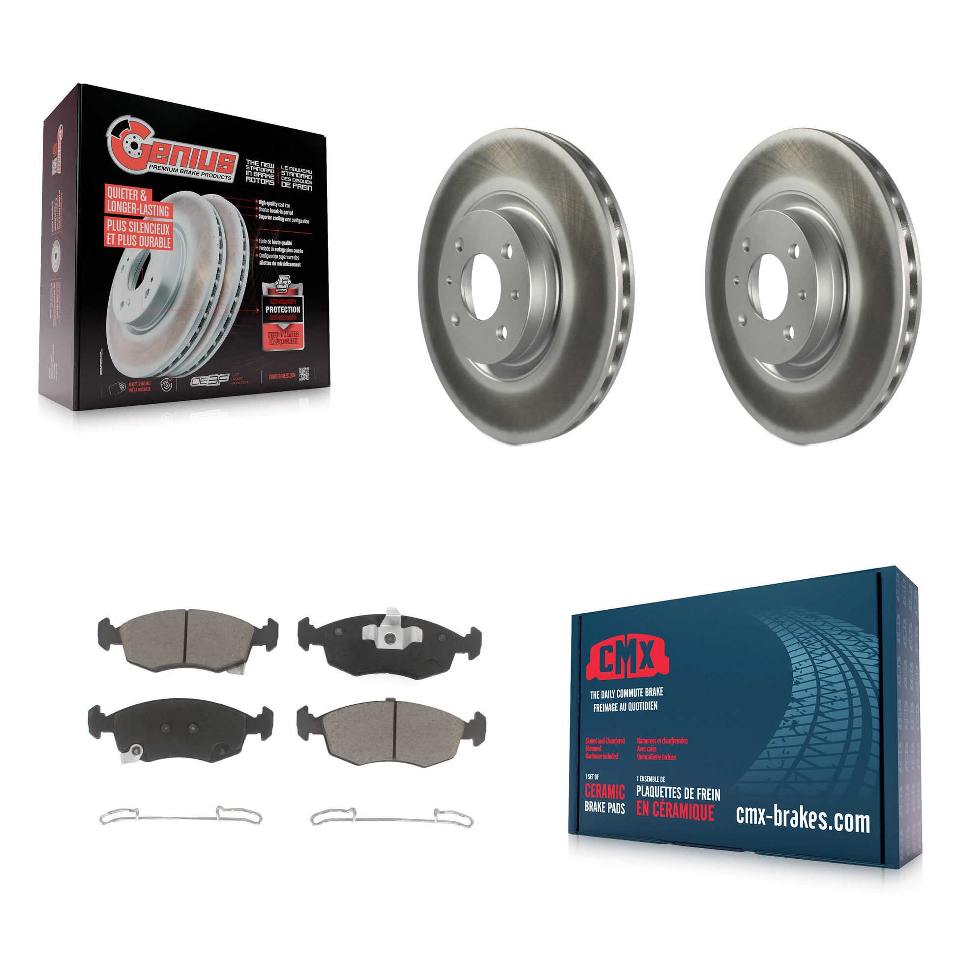 Transit Auto KGC-100574 Disc Brake Kit for 2013-2019 Fiat 500 - Front