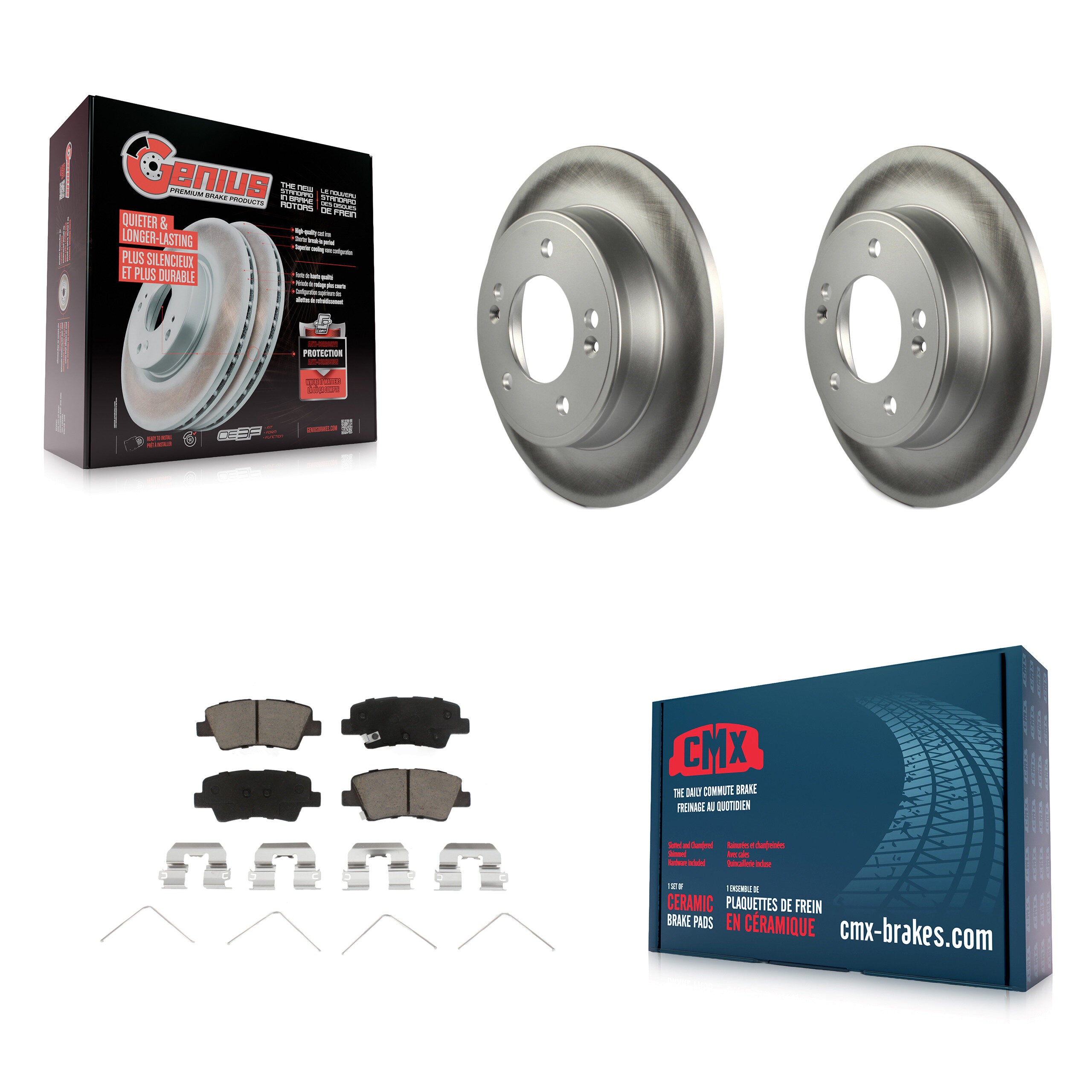 Transit Auto KGC-101511 Disc Brake Kit for 2017-2024 Kia Soul, Hyundai Venue, Hyundai Elantra - Rear