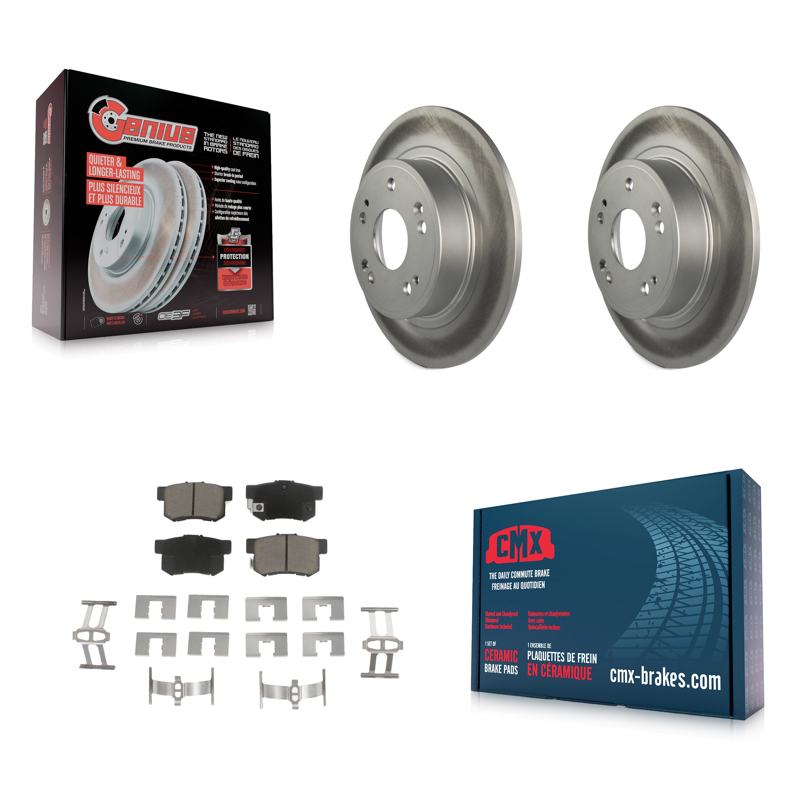 Transit Auto KGC-101640 Disc Brake Kit for 2005-2022 Acura ILX, Honda Accord - Rear