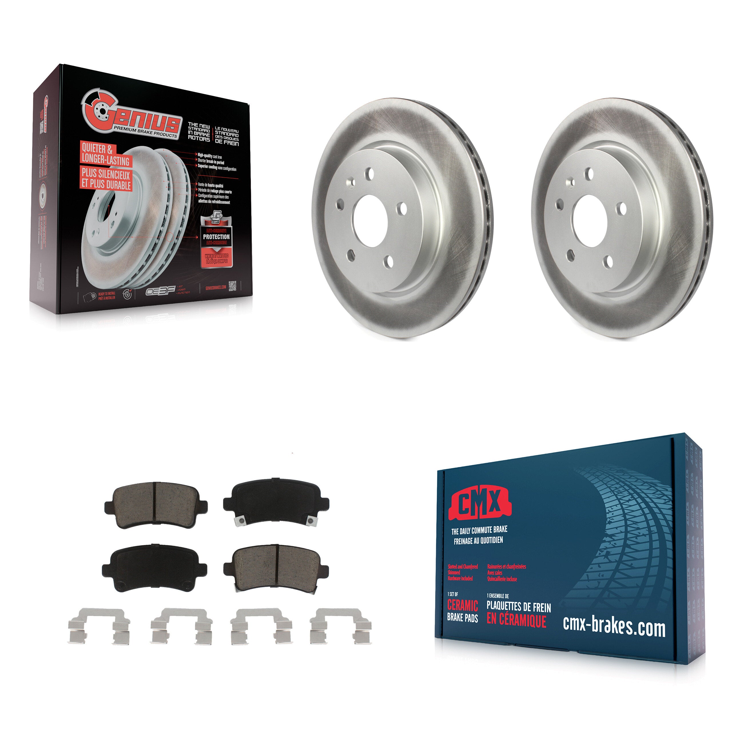 Transit Auto KGC-101686 Disc Brake Kit for 2010-2020 Cadillac XTS, Chevrolet Malibu Limited and More - Rear