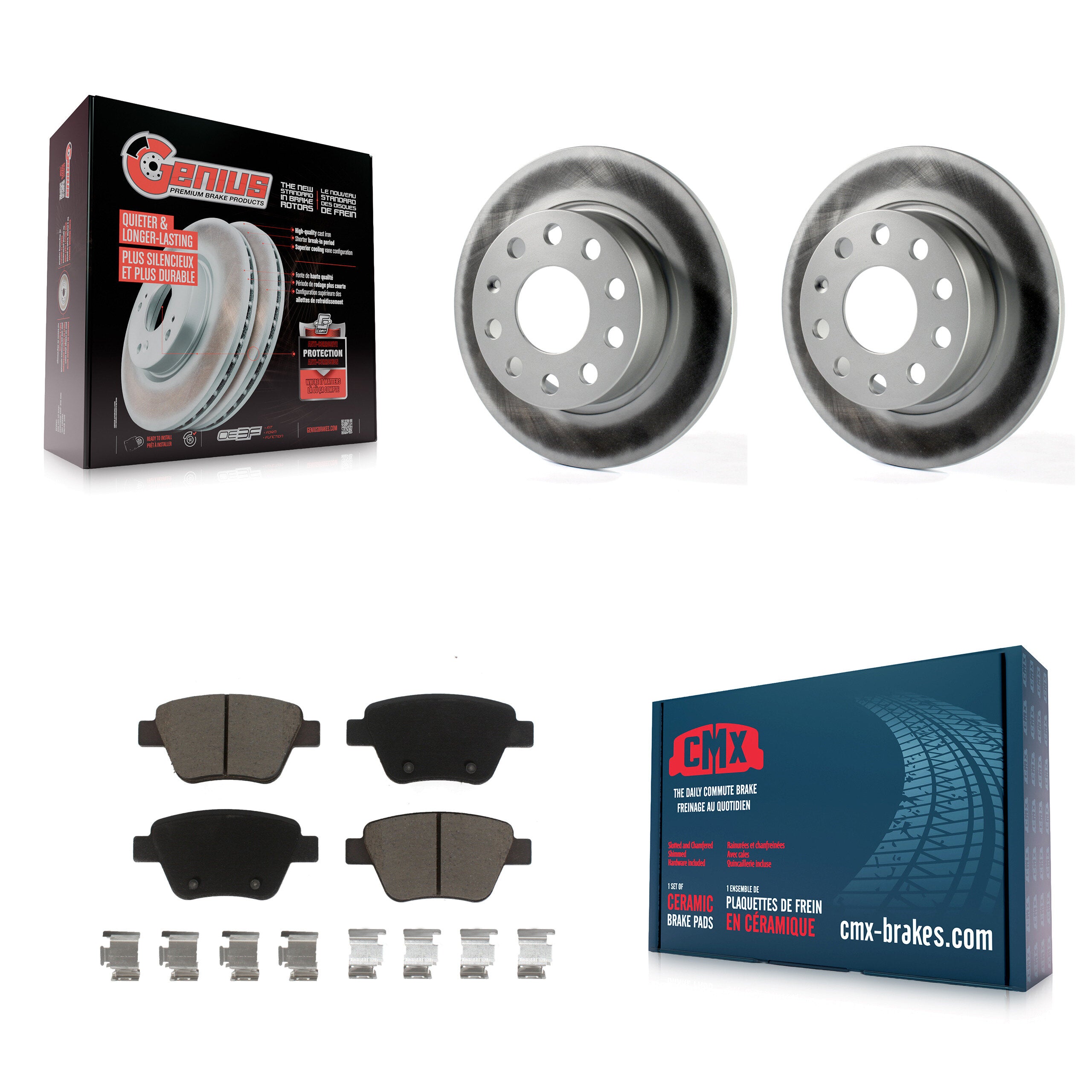 Transit Auto KGC-101755 Disc Brake Kit for 2010-2018 Volkswagen Jetta, Volkswagen GTI and More - Rear