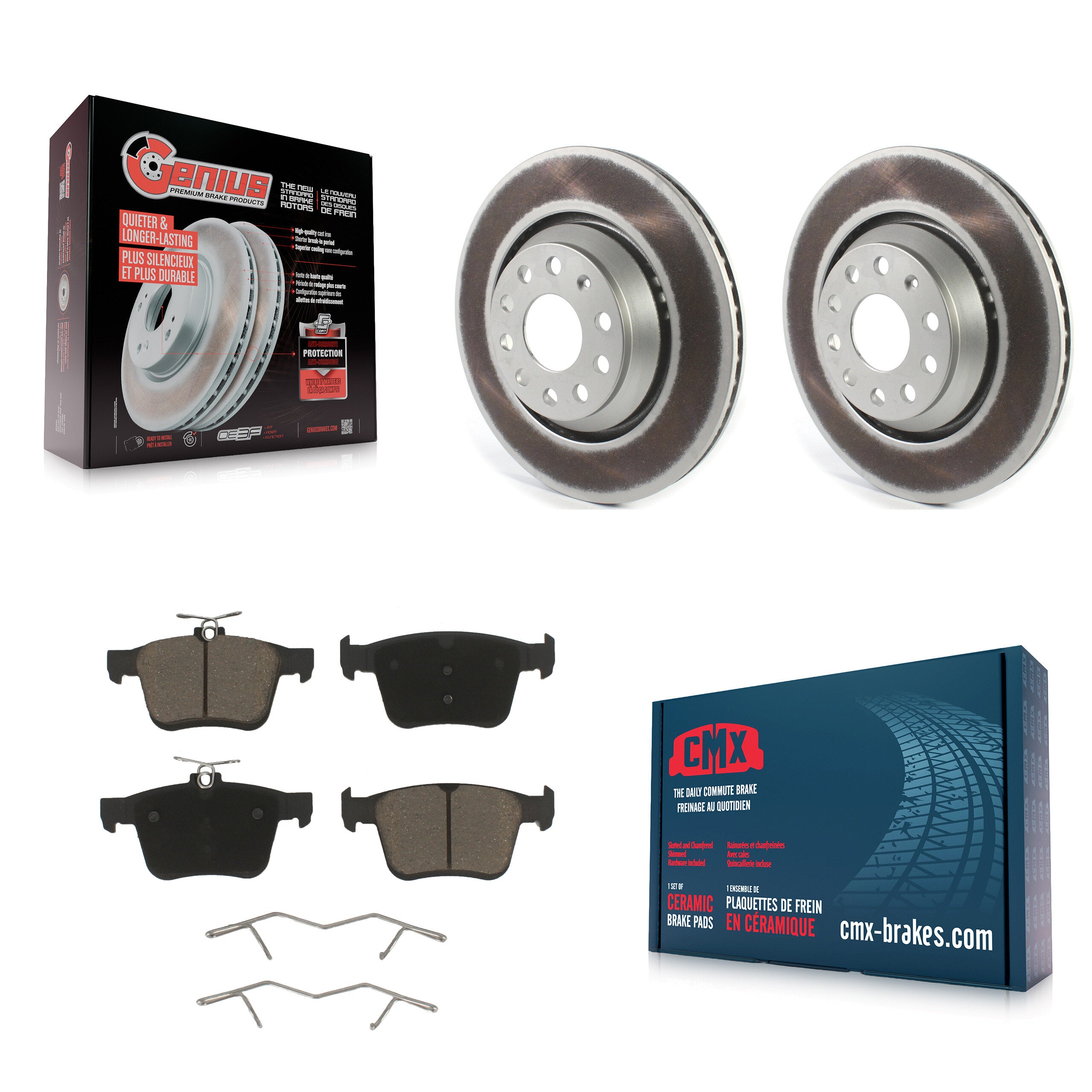 Transit Auto KGC-101758 Disc Brake Kit for 2015-2024 Audi Q3, Volkswagen Atlas Cross Sport and More - Rear