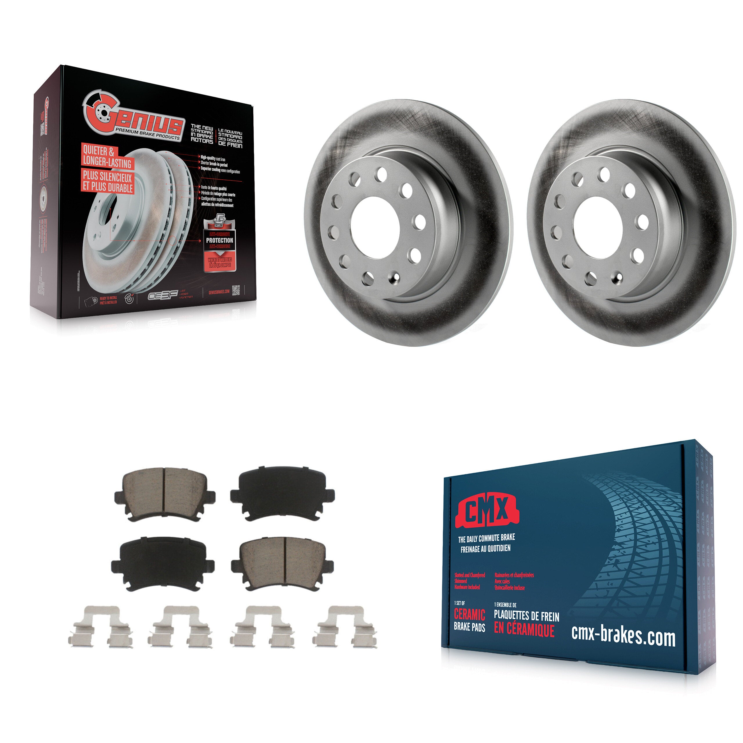Transit Auto KGC-101760 Disc Brake Kit for 2009-2015 Volkswagen GTI, Audi A3 Quattro - Rear