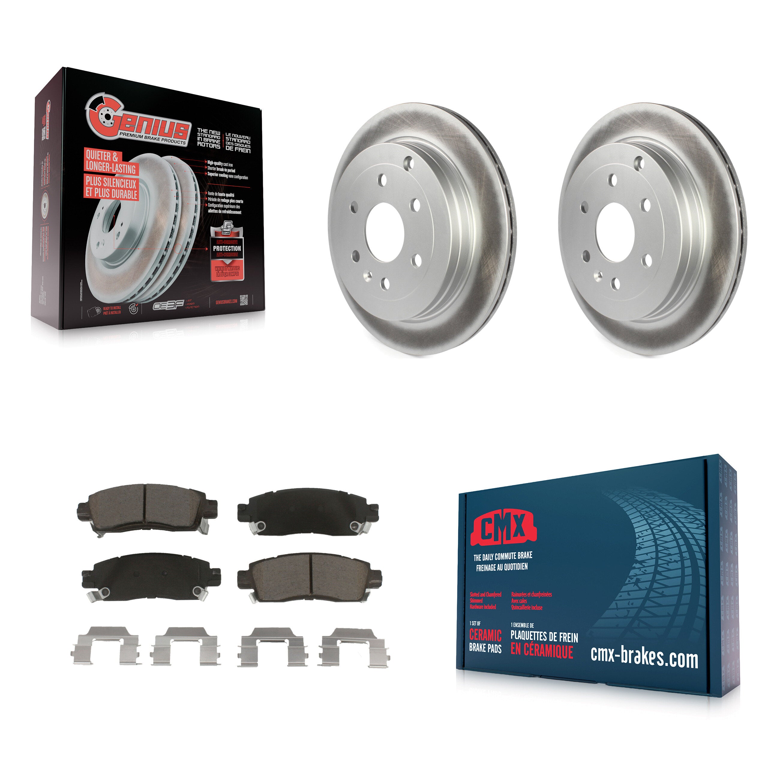 Transit Auto KGC-101767 Disc Brake Kit for 2007-2017 GMC Acadia Limited, Chevrolet Traverse and More - Rear