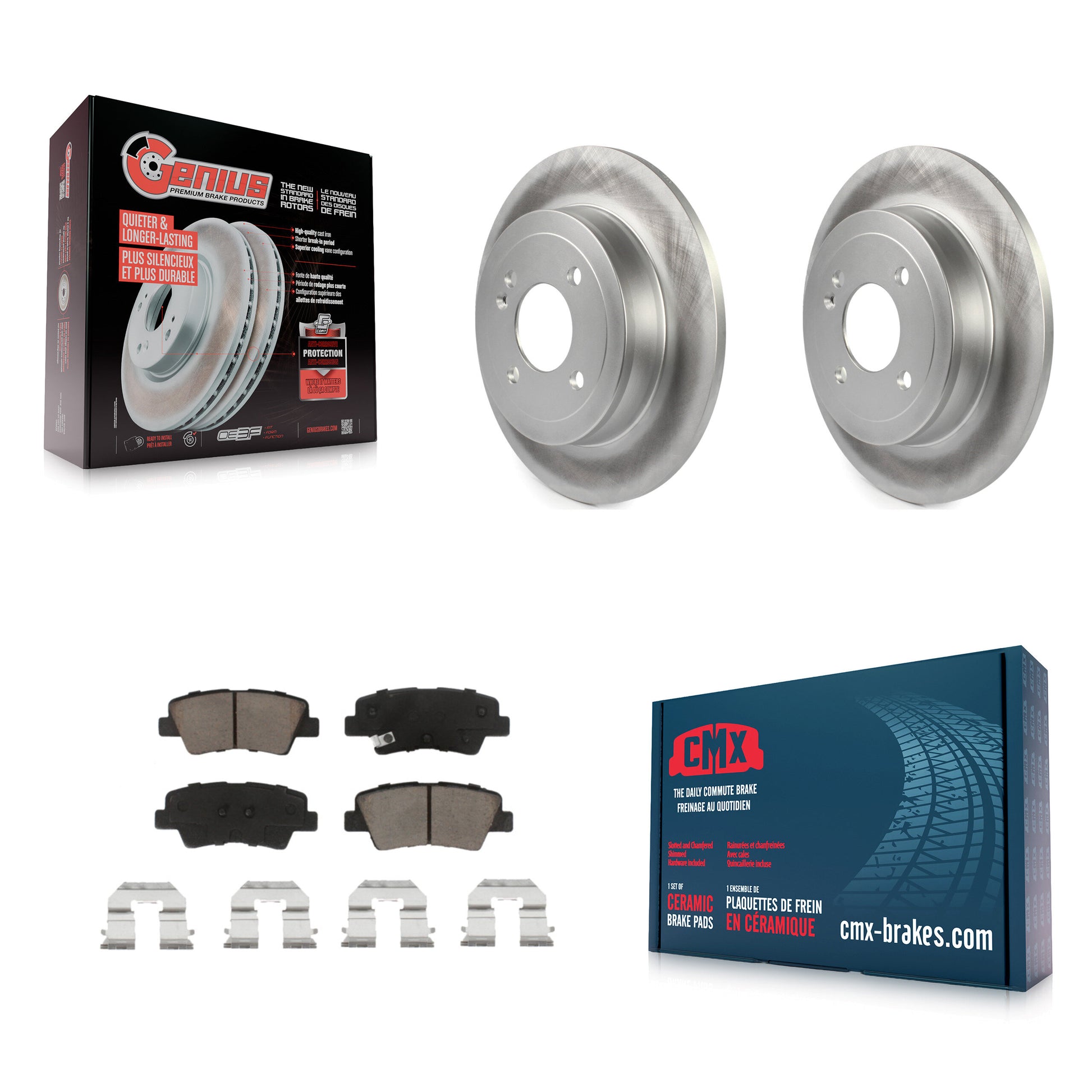 Transit Auto KGC-101784 Disc Brake Kit for 2012-2018 Kia Rio, Hyundai Accent - Rear