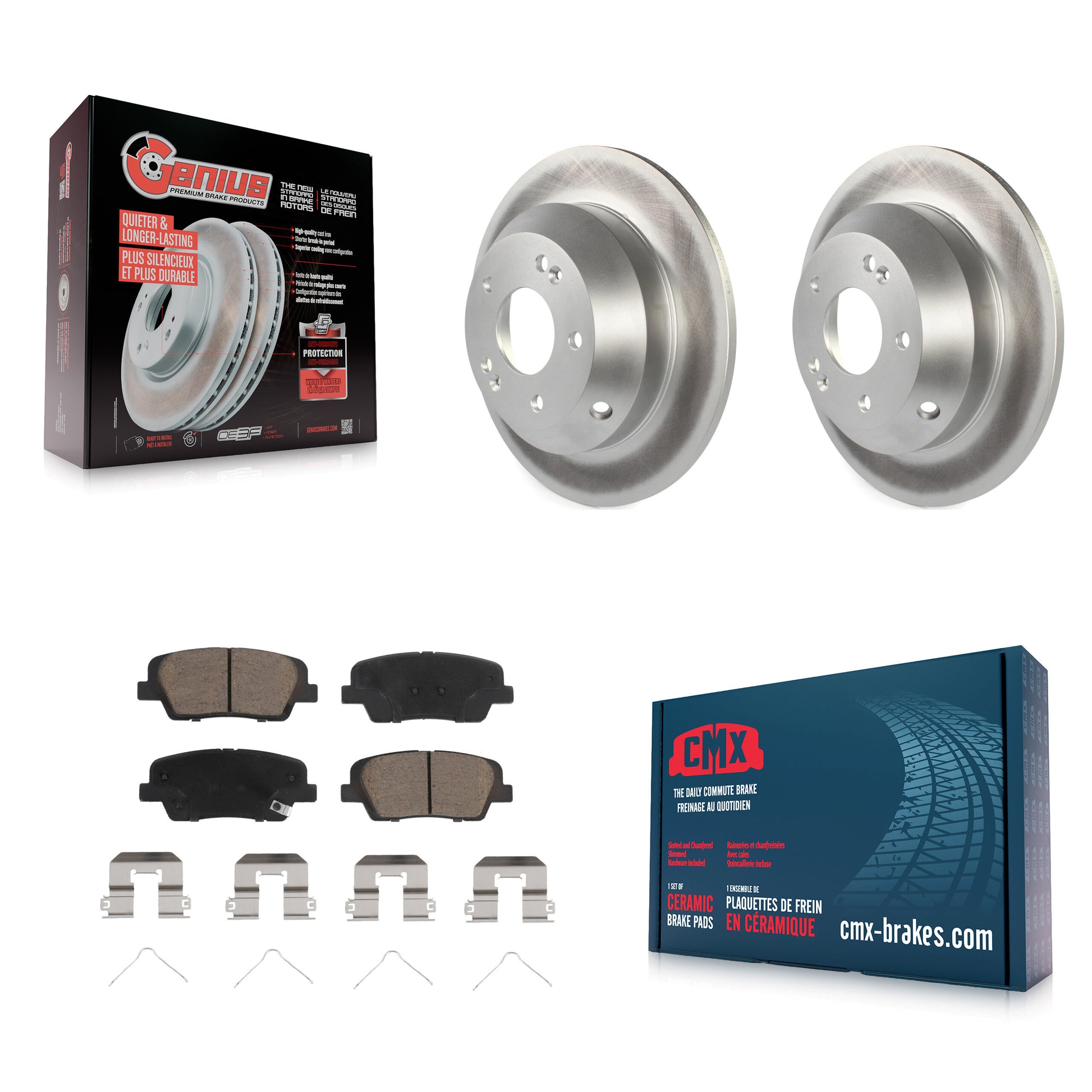 Transit Auto KGC-101821 Disc Brake Kit for 2016-2020 Hyundai Santa Fe, Hyundai Santa Fe Sport and More - Rear