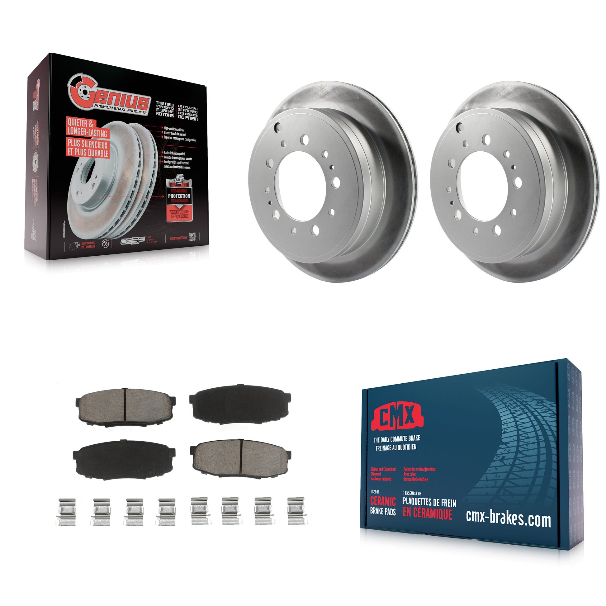 Transit Auto KGC-101825 Disc Brake Kit for 2007-2022 Lexus LX570, Toyota Land Cruiser and More - Rear