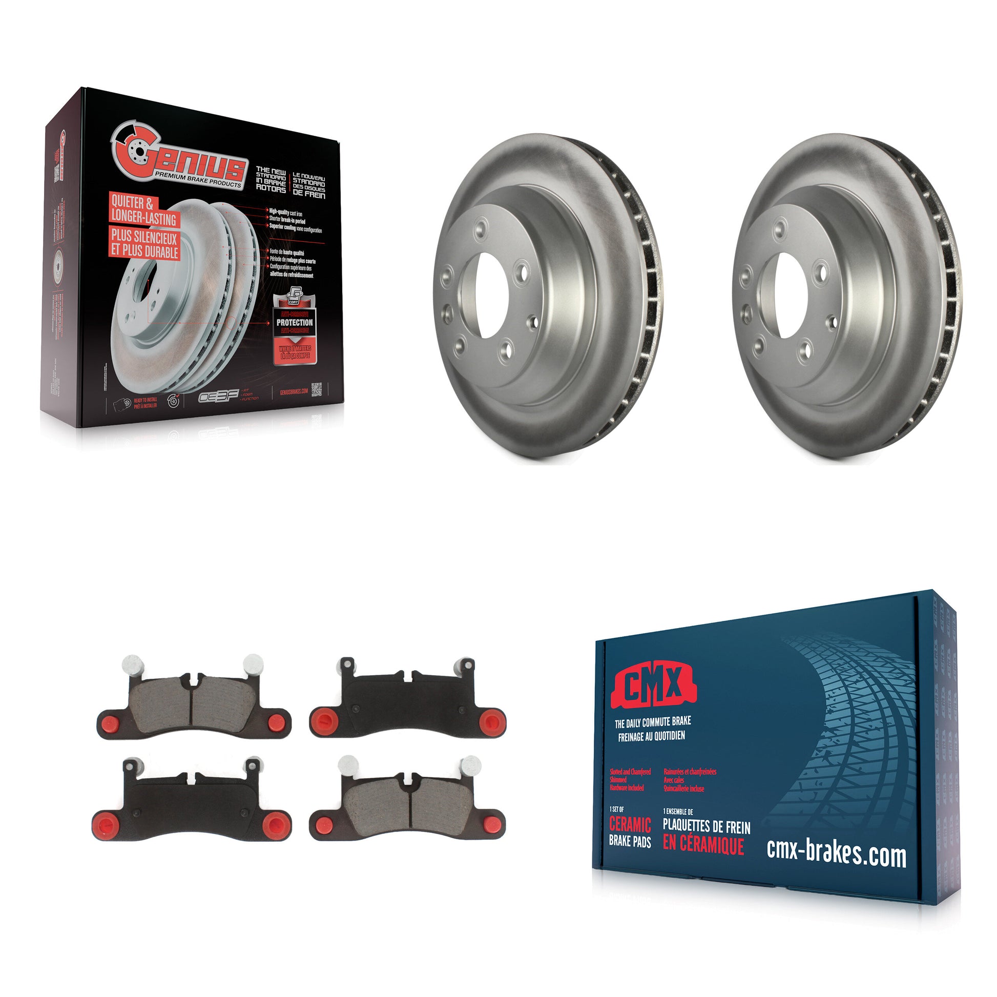 Transit Auto KGC-101855 Disc Brake Kit for 2011-2018 Porsche Cayenne, Volkswagen Touareg - Rear